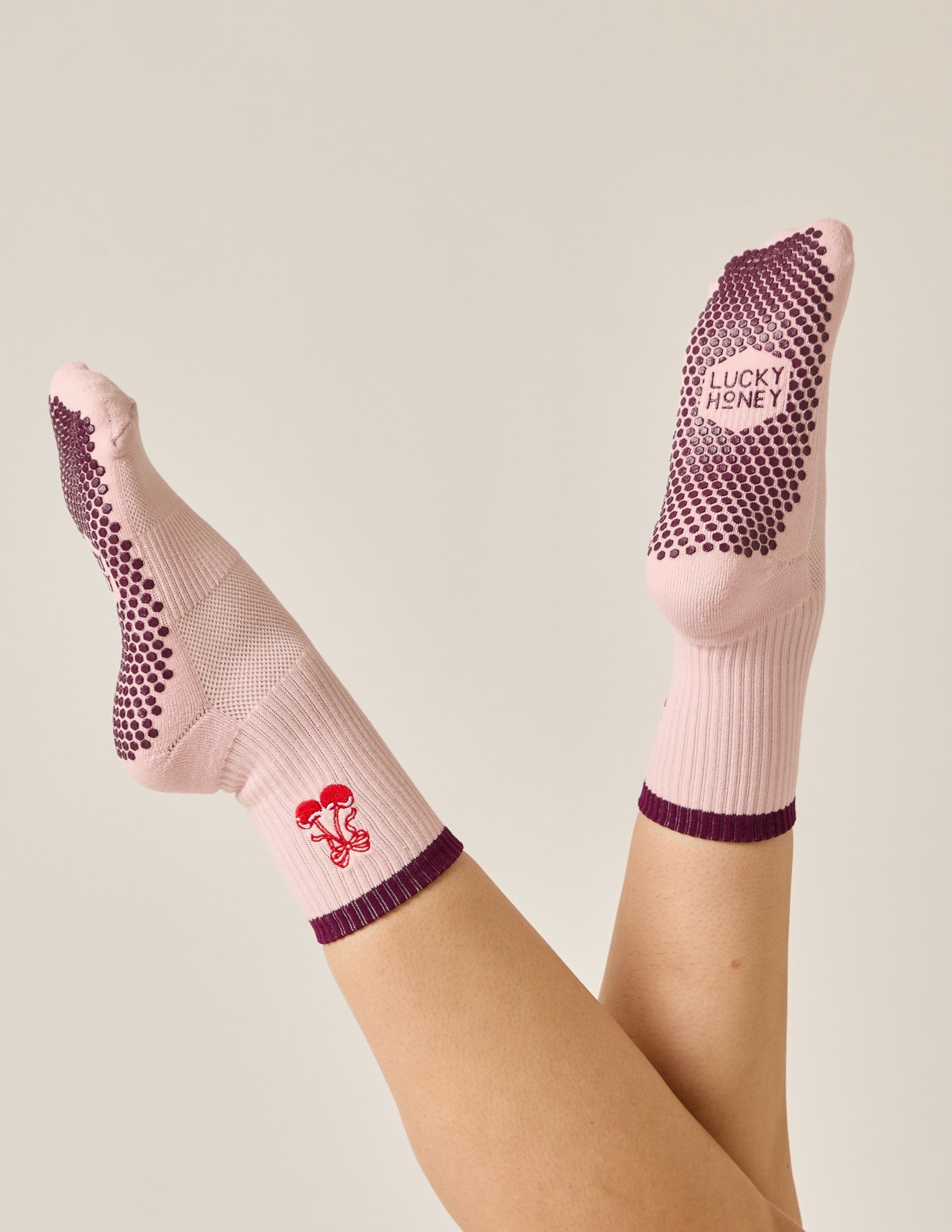 The Embroidered Crew Grip Sock