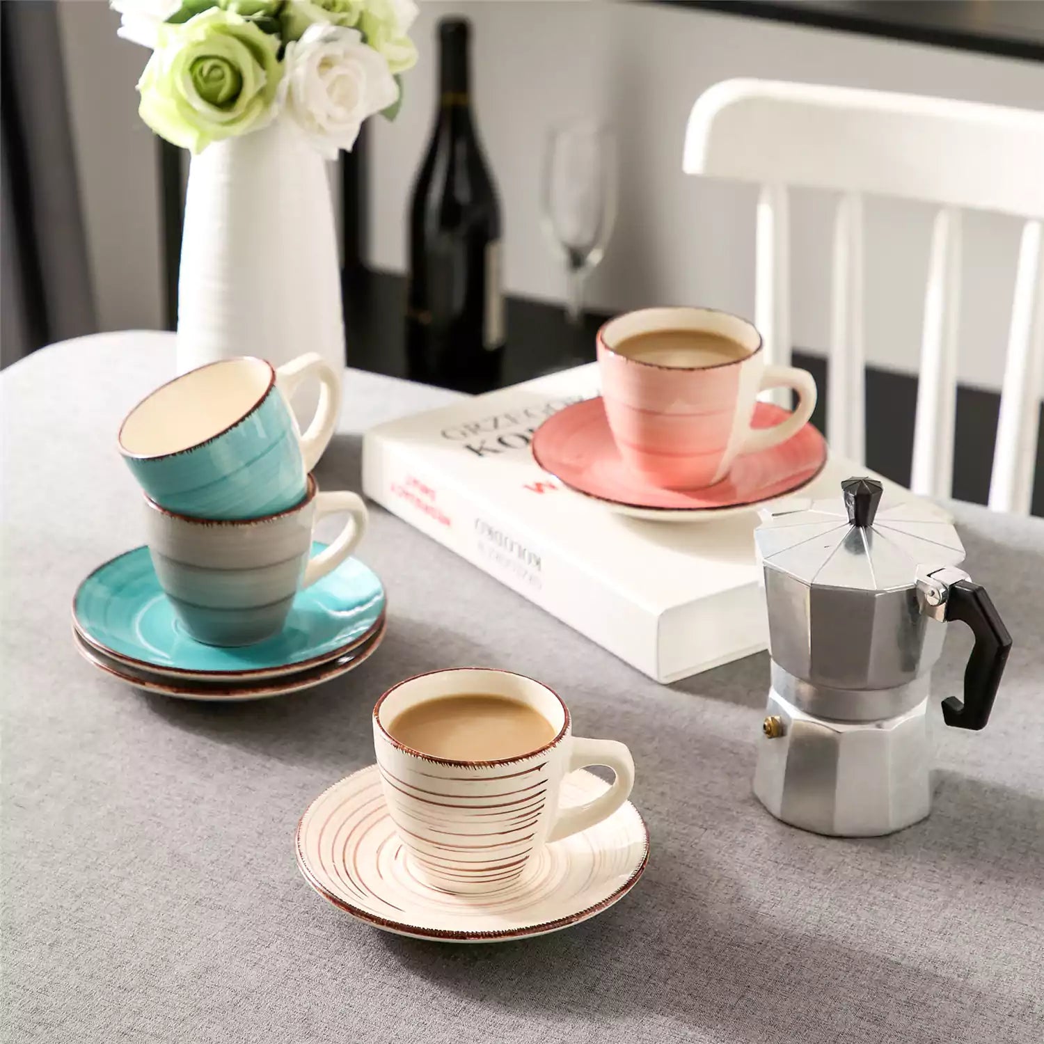 Bella Cups and Saucers Set of 4