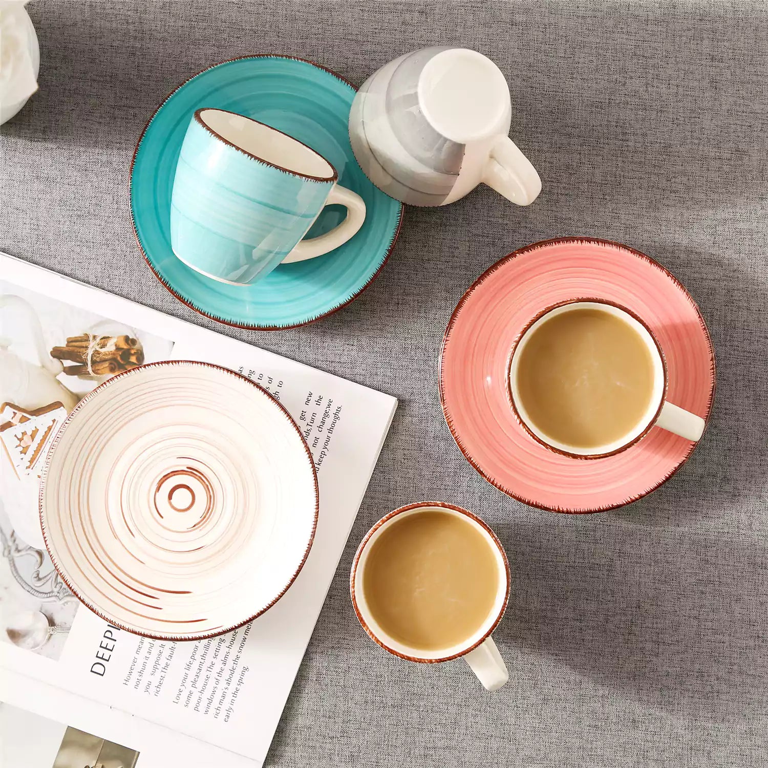 Bella Cups and Saucers Set of 4