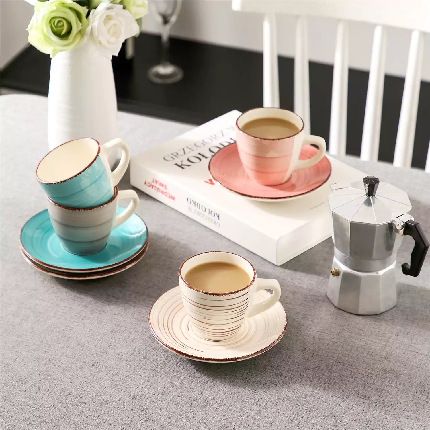 Bella Cups and Saucers Set of 4