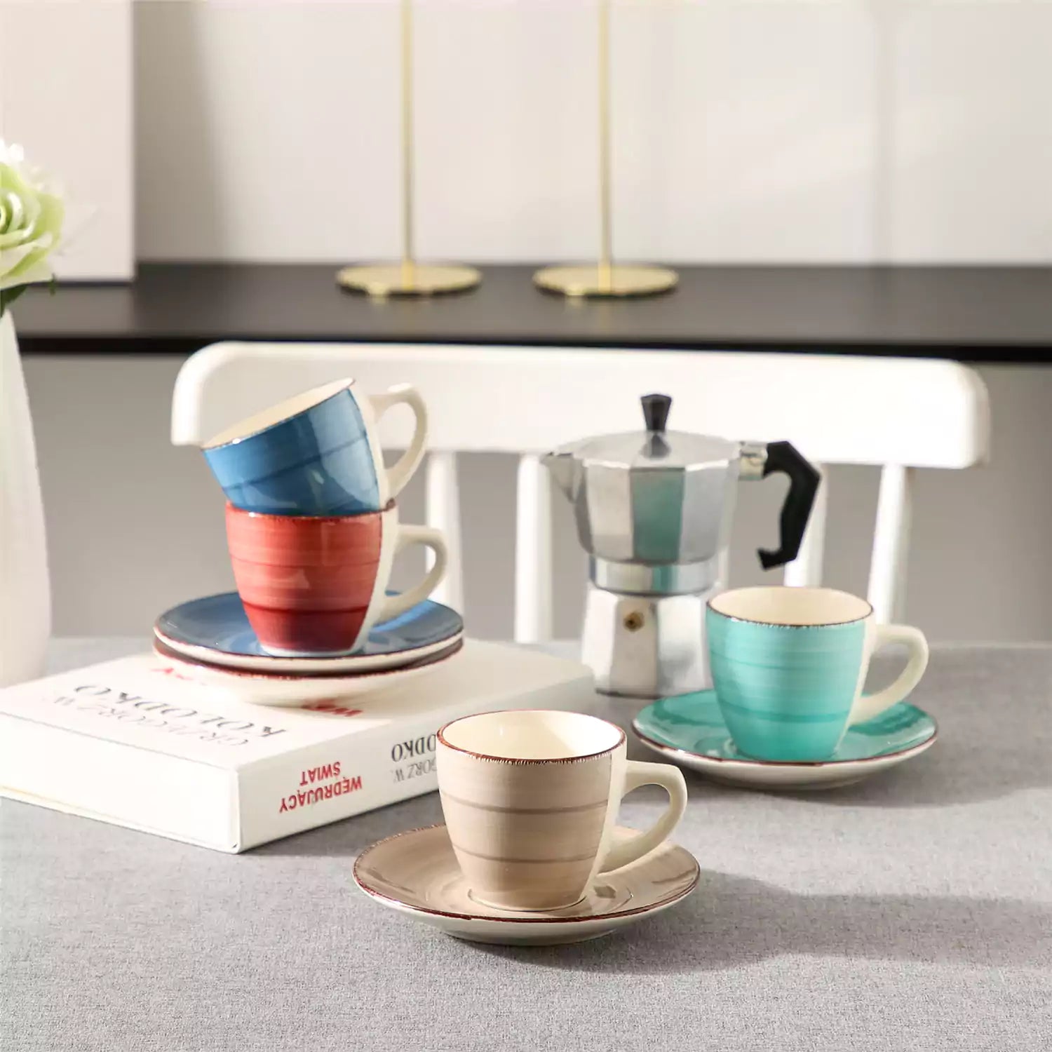 Bella Cups and Saucers Set of 4