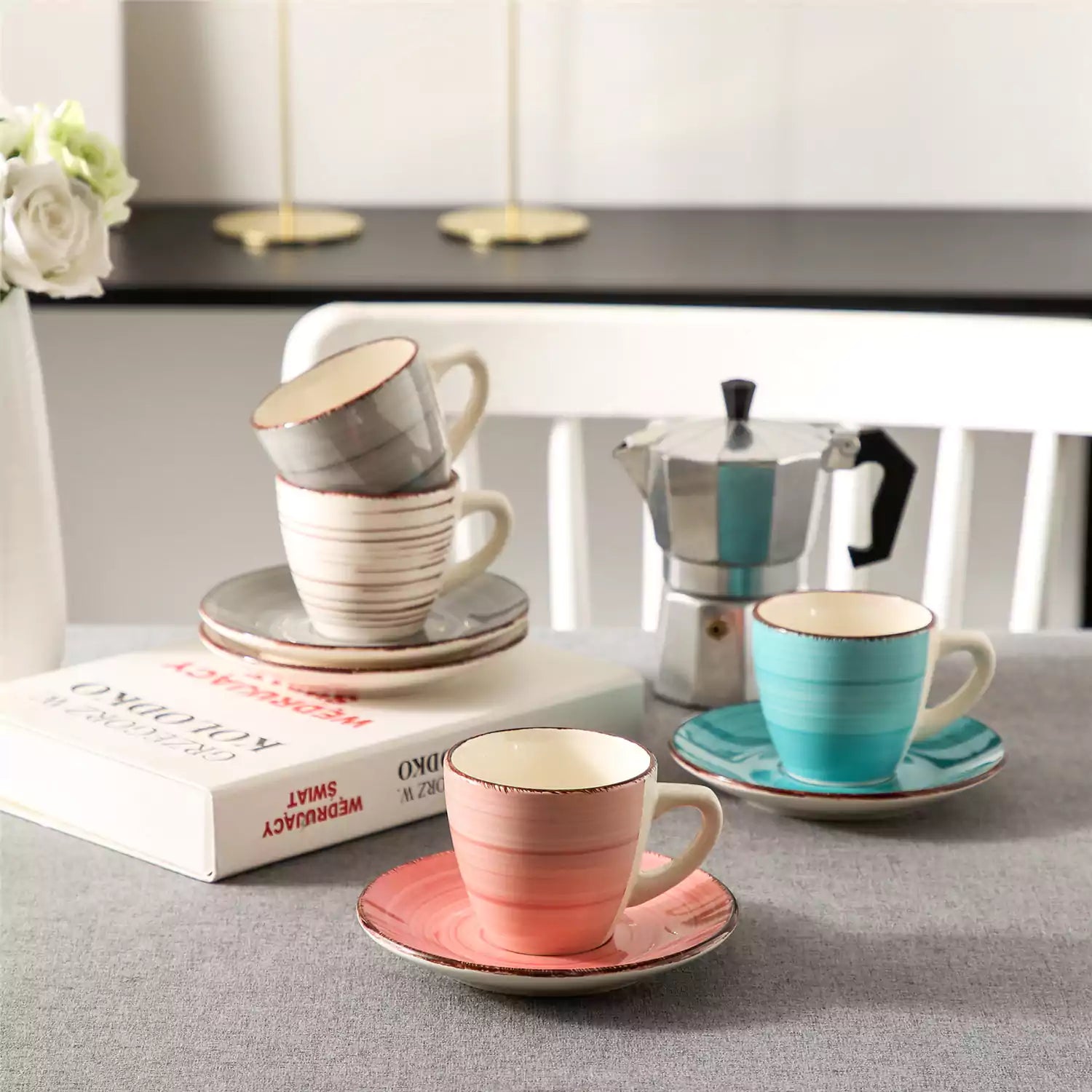 Bella Cups and Saucers Set of 4