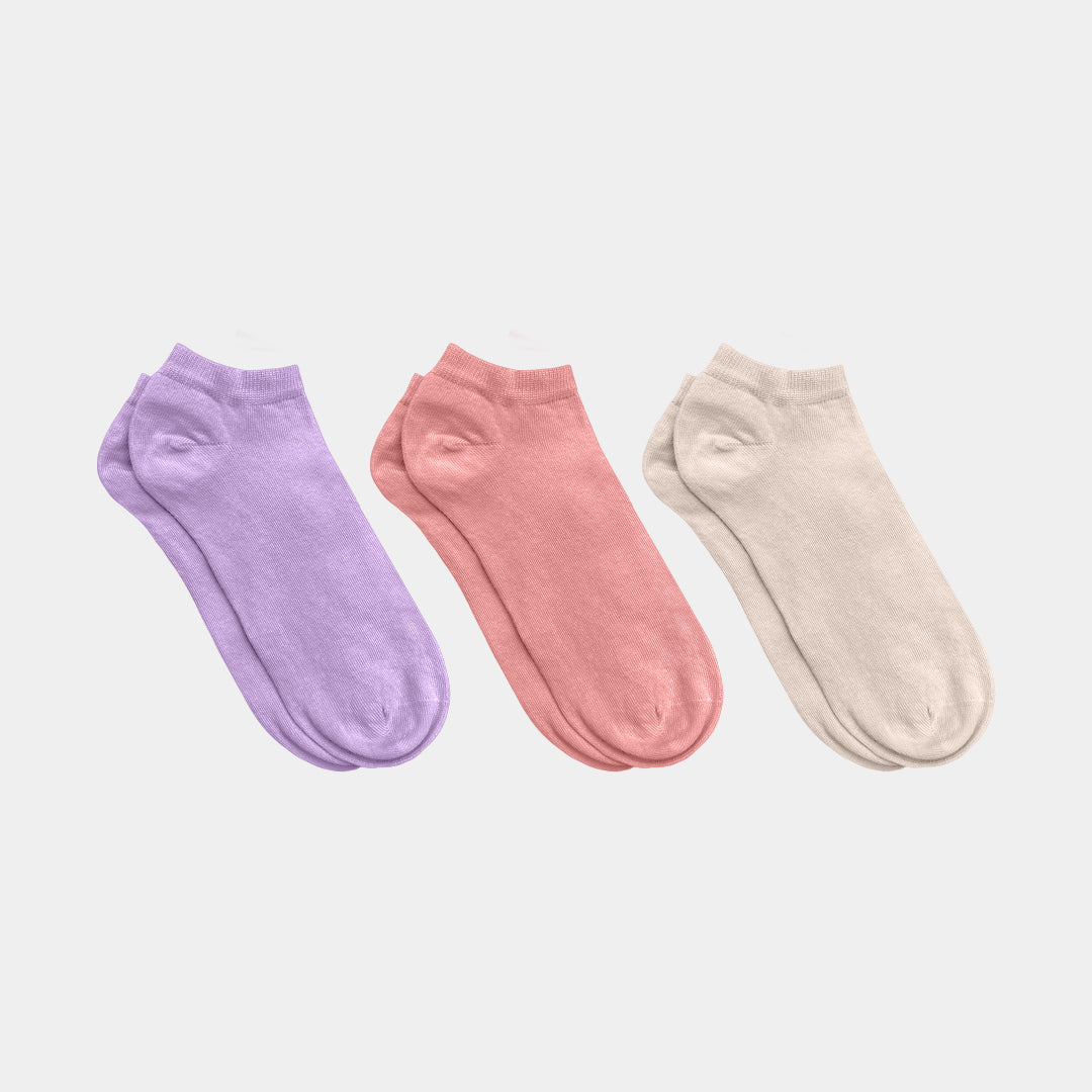 Adult Lightweight Ankle Socks - 98% Organic Cotton (3 pack)