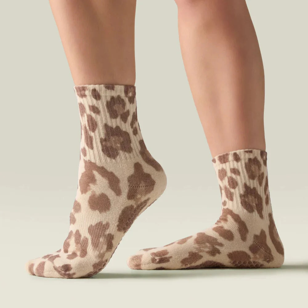 Safari Prints - Crew Grip Socks (Barre / Pilates)