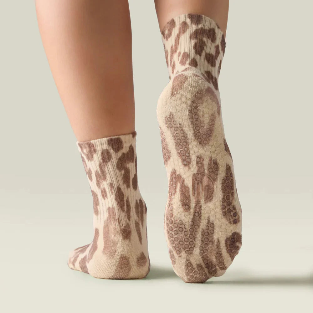 Safari Prints - Crew Grip Socks (Barre / Pilates)
