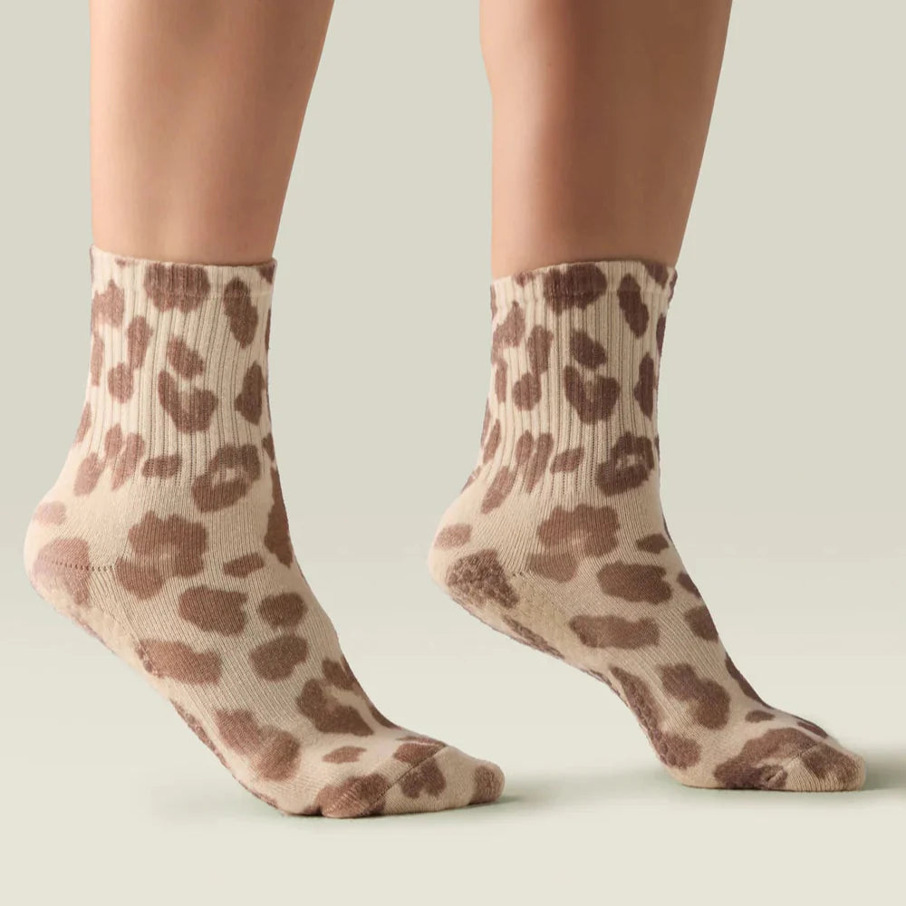 Safari Prints - Crew Grip Socks (Barre / Pilates)