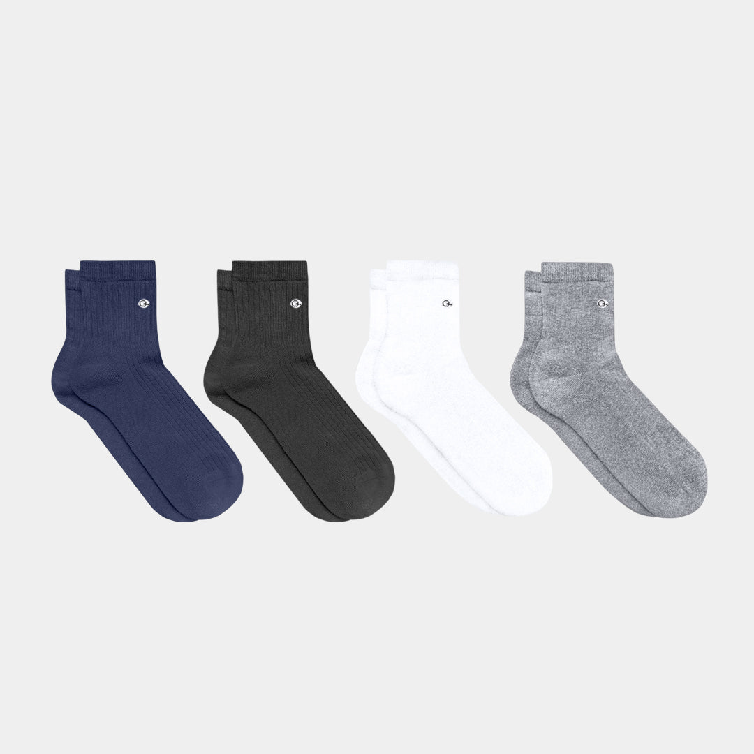 Cotton Quarter Pacers Kids Socks (Midweight) - 97% Organic Cotton (4 pack)