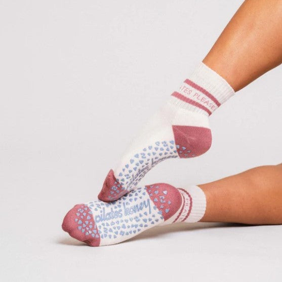 Pilates Please Stripes High - Ankle Grip Sock (Barre / Pilates)