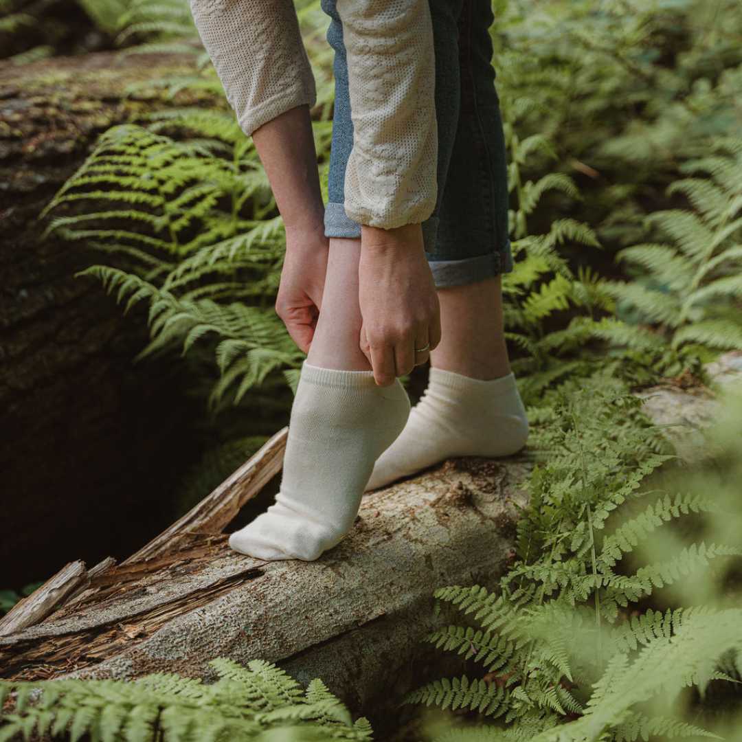 Pure Organic (no dye) Midweight Adult Ankle Socks - 97% Organic Cotton