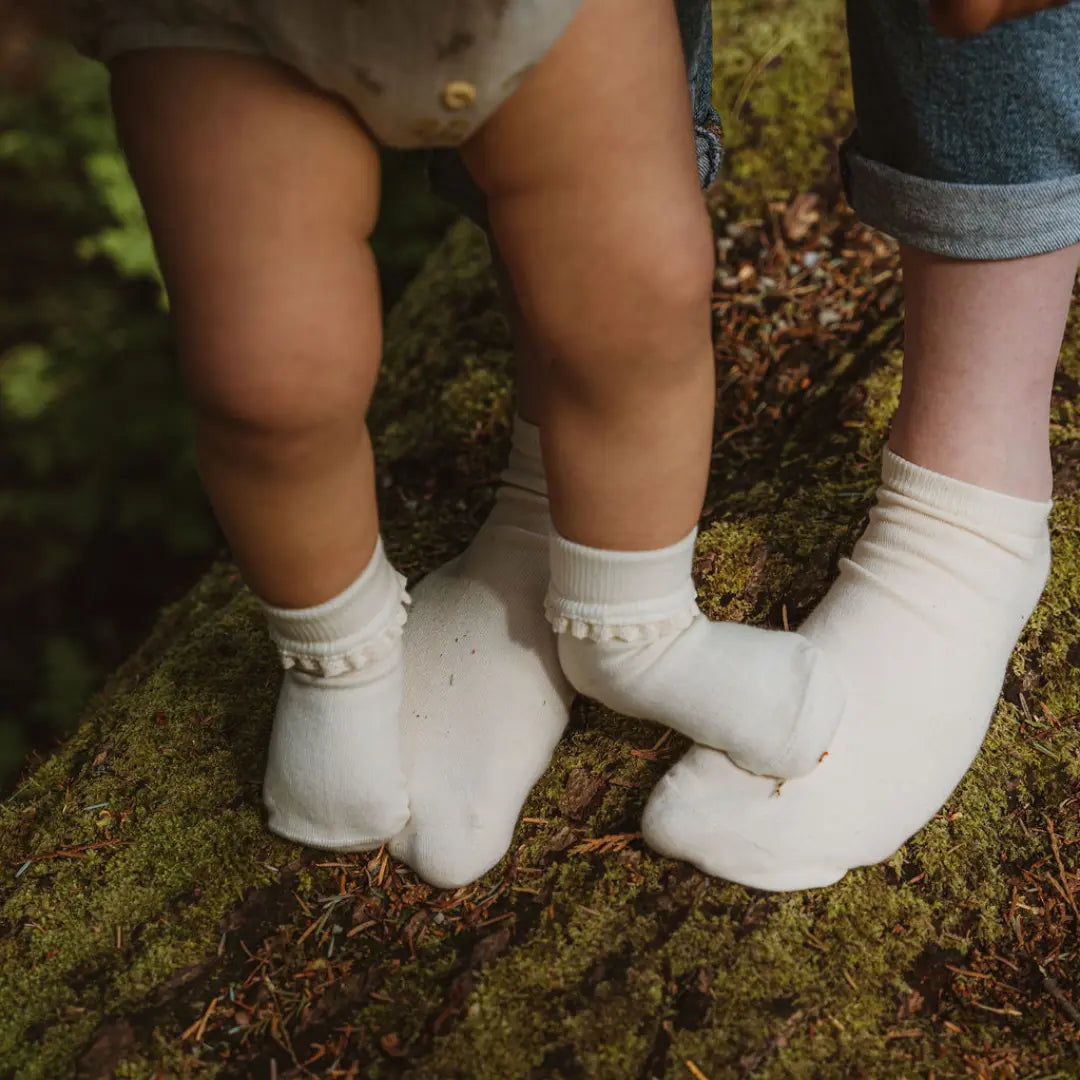 Pure (no dye) Lace Kids Socks - 98% Organic Cotton