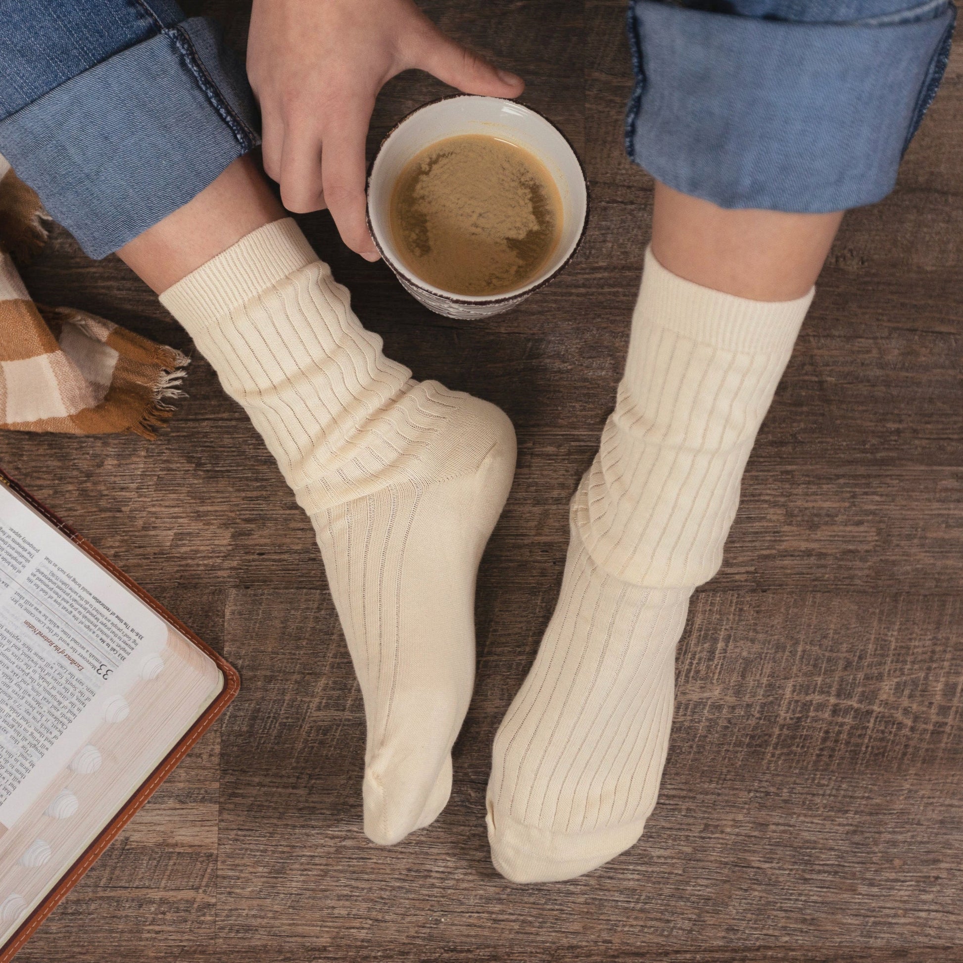 Adult Ribbed Socks - 100% Organic Cotton