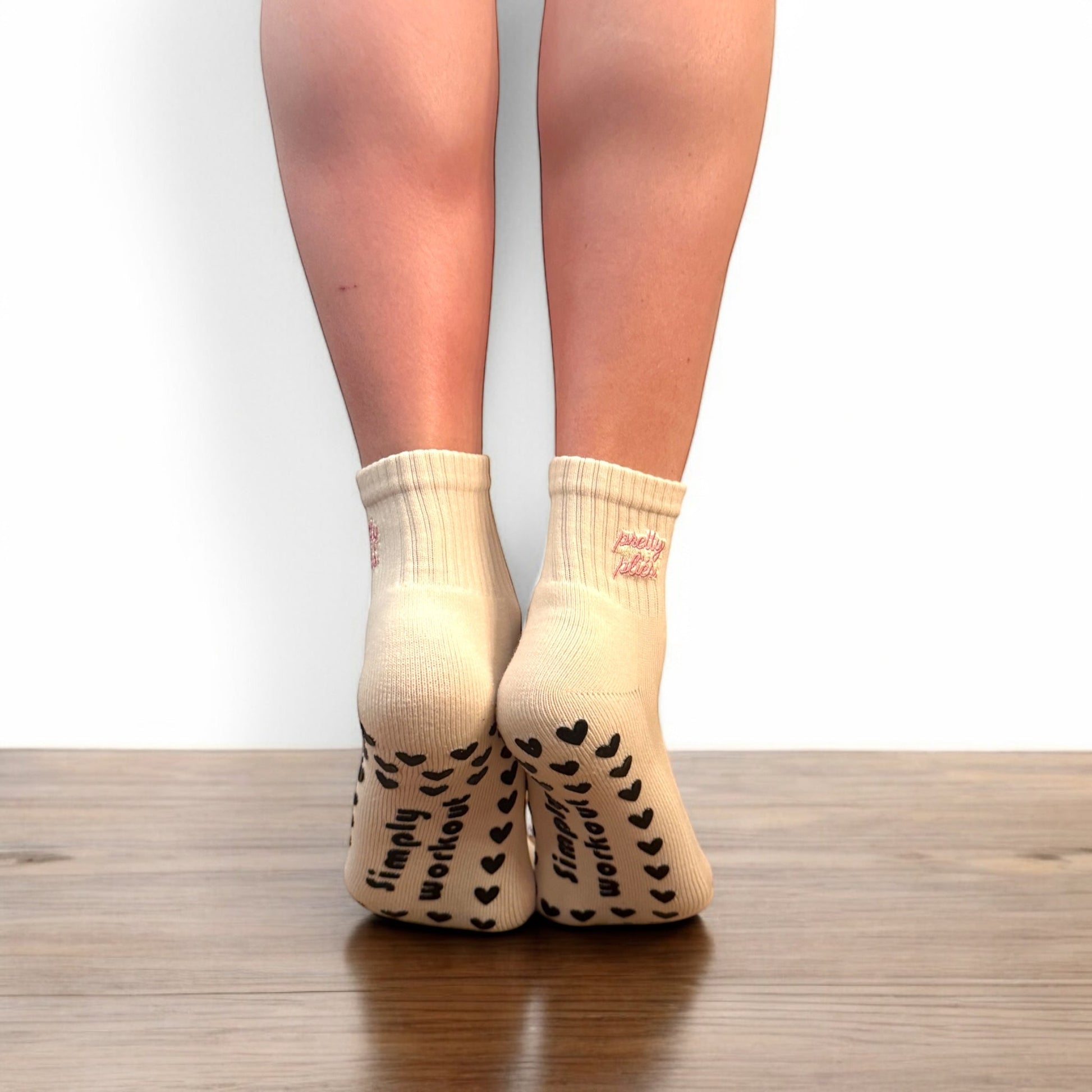 Pretty Pliés  - Embroidered Ankle Grip Socks