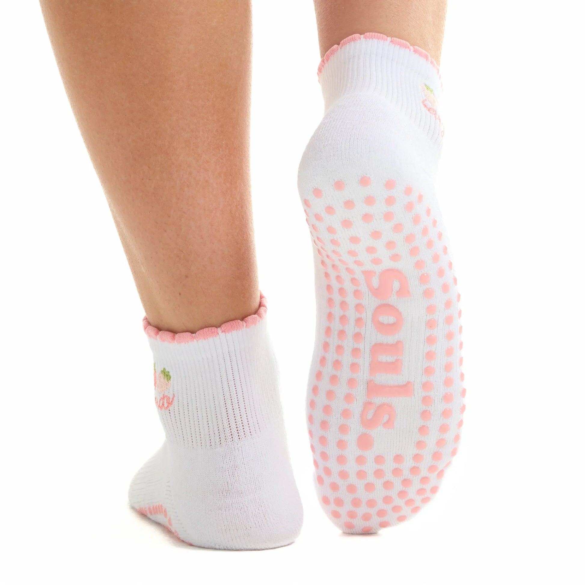 Berry Cute - Short Crew Grip Sock (Barre / Pilates)