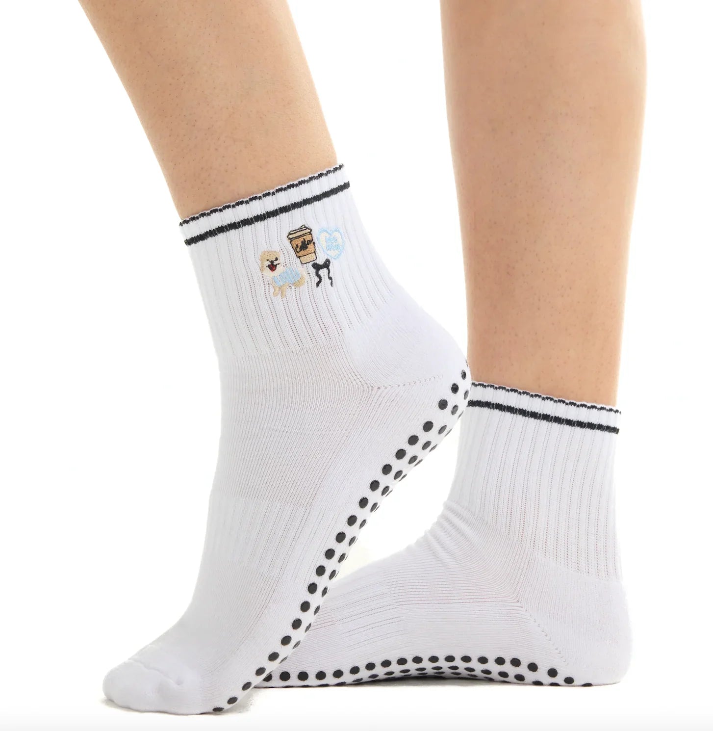 Dog Mom - Short Crew Grip Sock (Barre / Pilates)