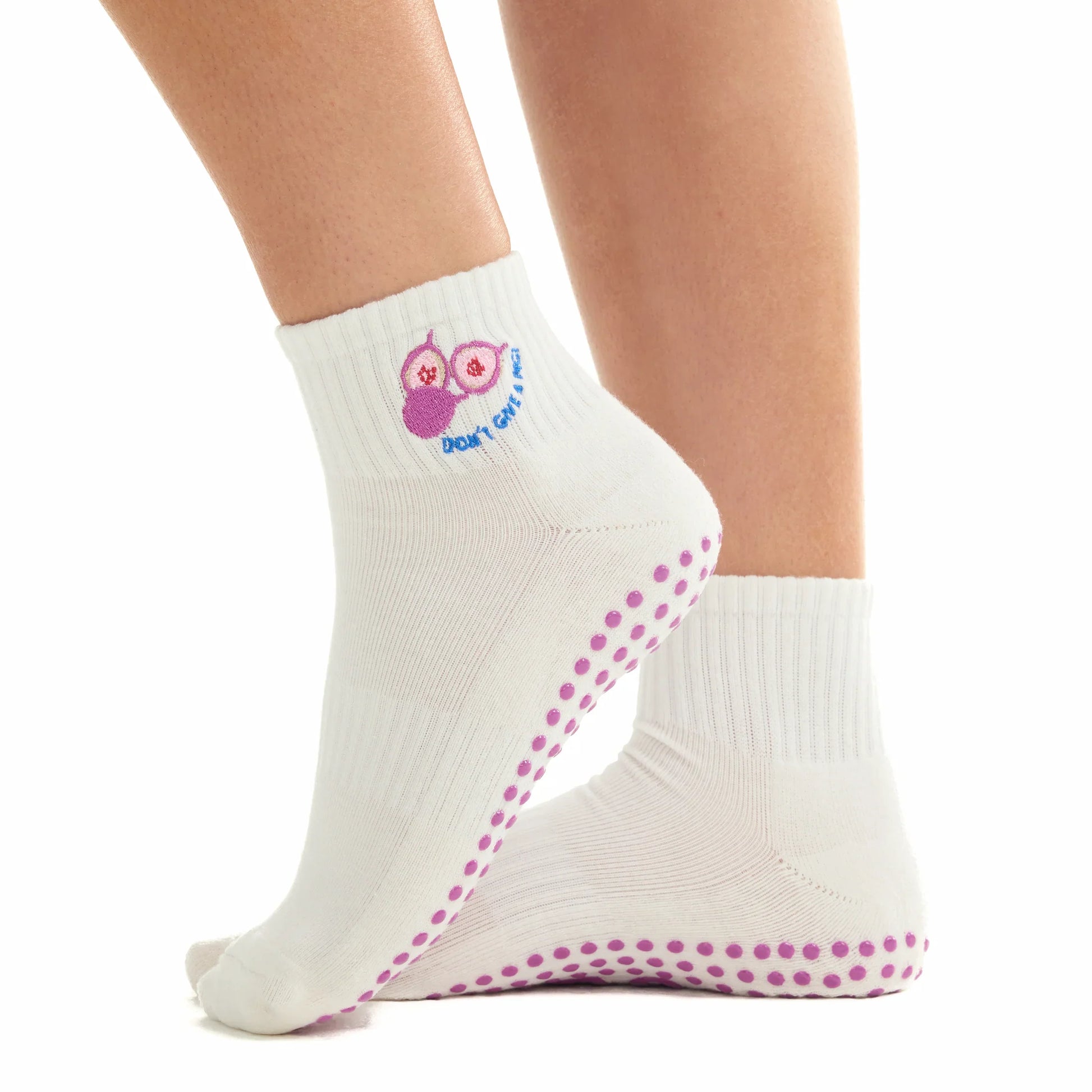 Don't Give A Fig - Short Crew Grip Sock (Barre / Pilates)
