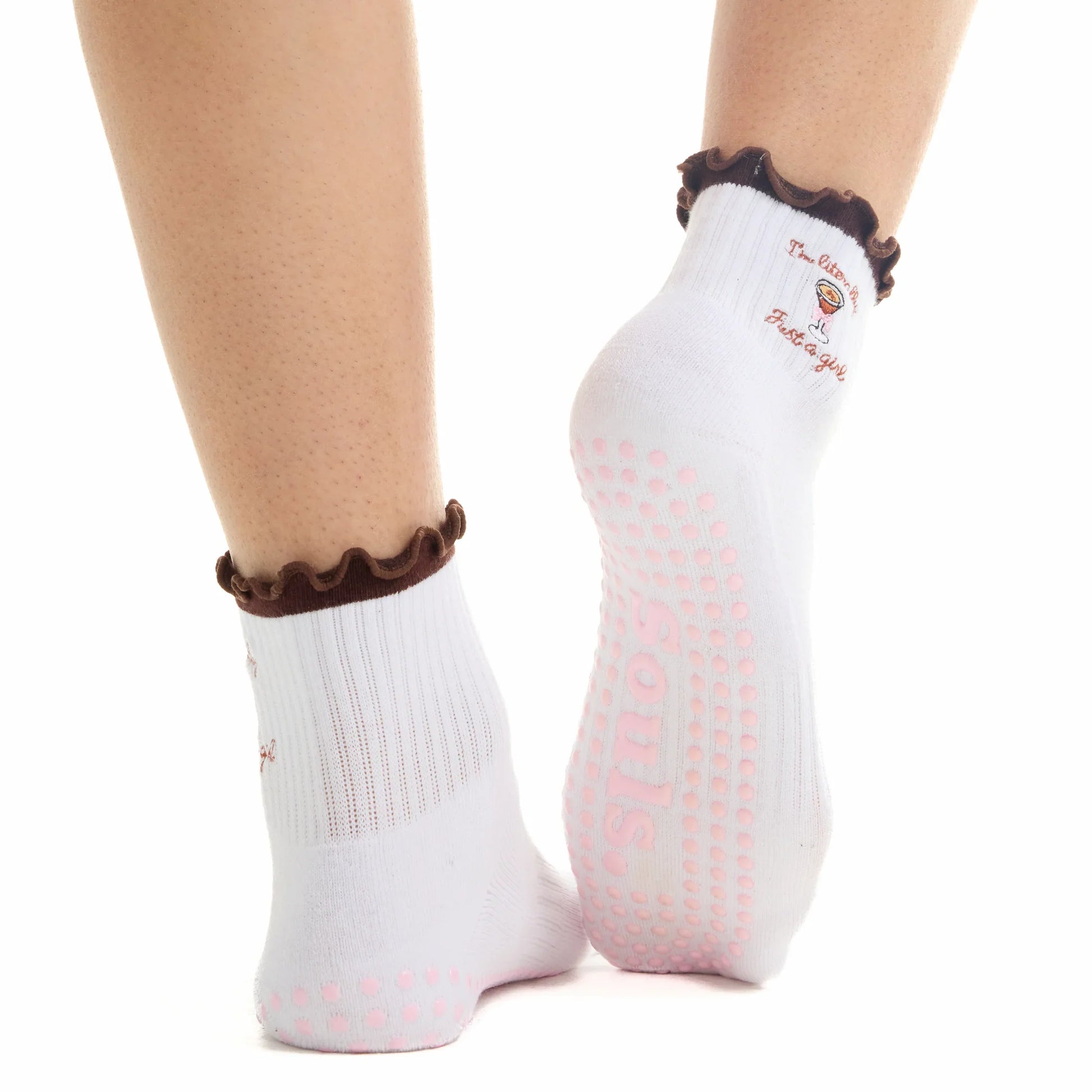 I'm Literally Just a Girl Ruffle Grip Socks (Barre / Pilates)