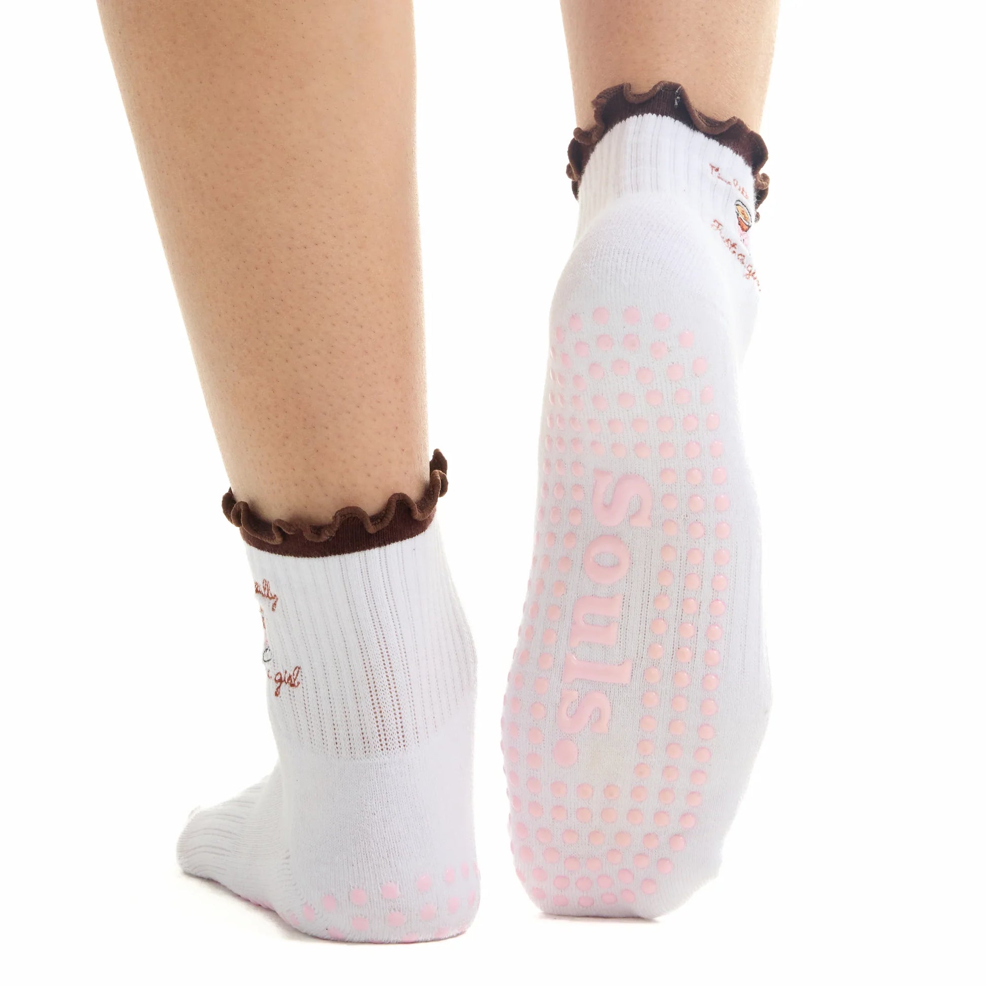 I'm Literally Just a Girl Ruffle Grip Socks (Barre / Pilates)