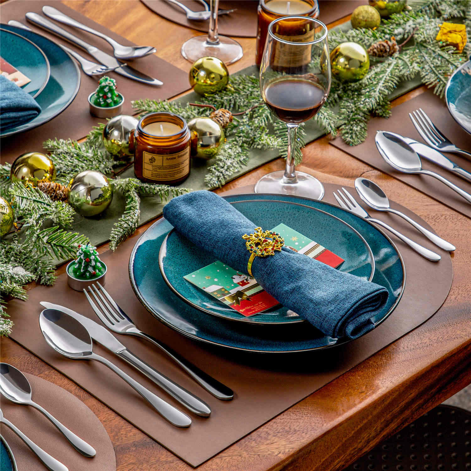 30 Piece Flatware Set Rounded Tip Service for 6