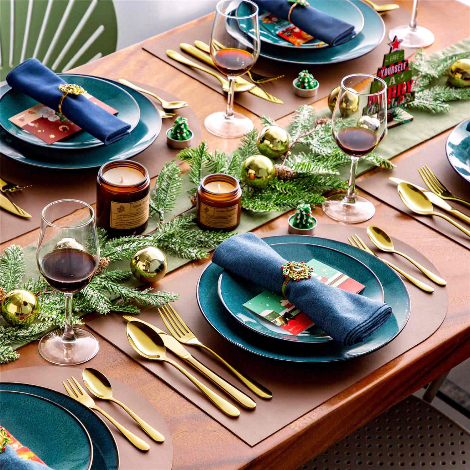 30 Piece Flatware Set Rounded Tip Service for 6