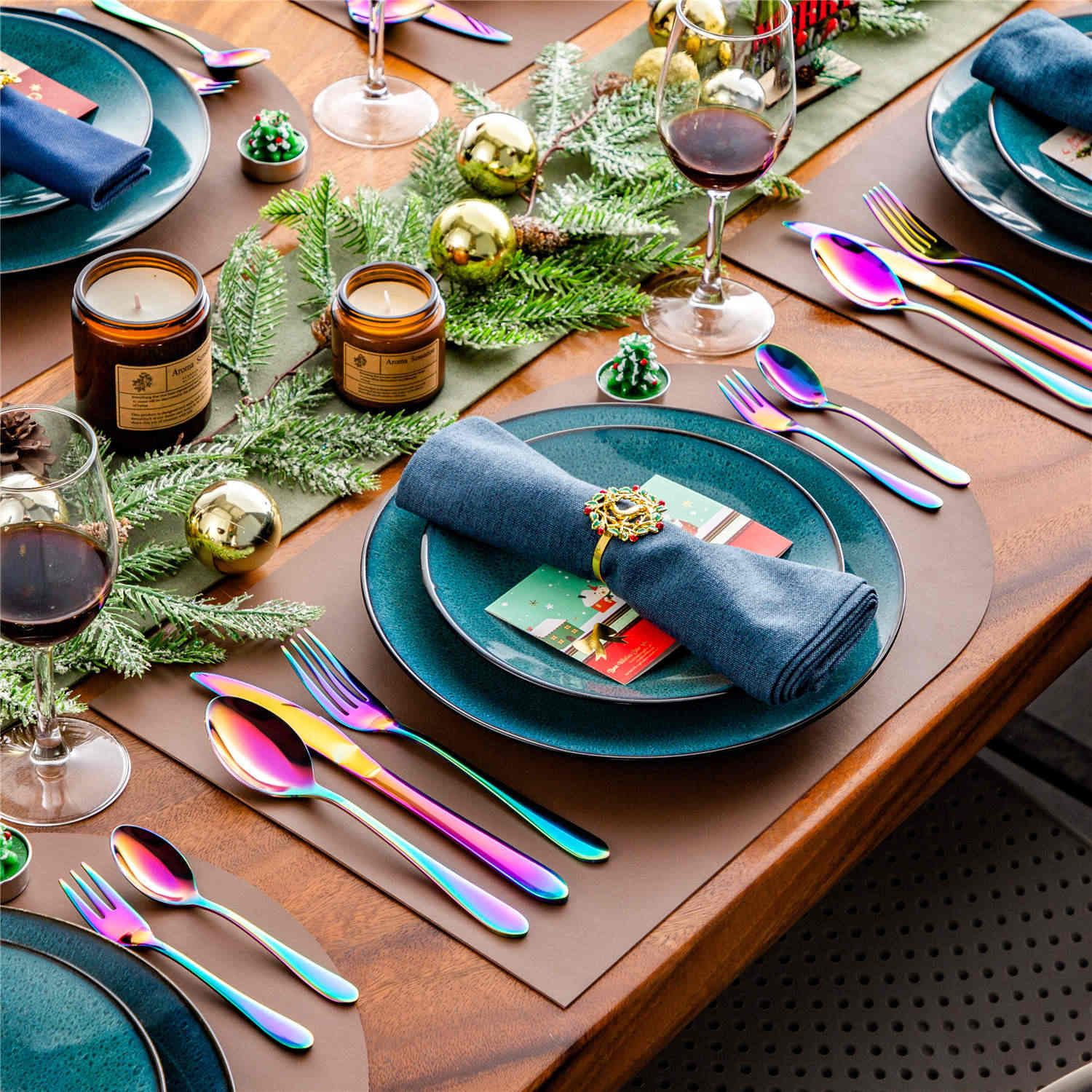 30 Piece Flatware Set Rounded Tip Service for 6