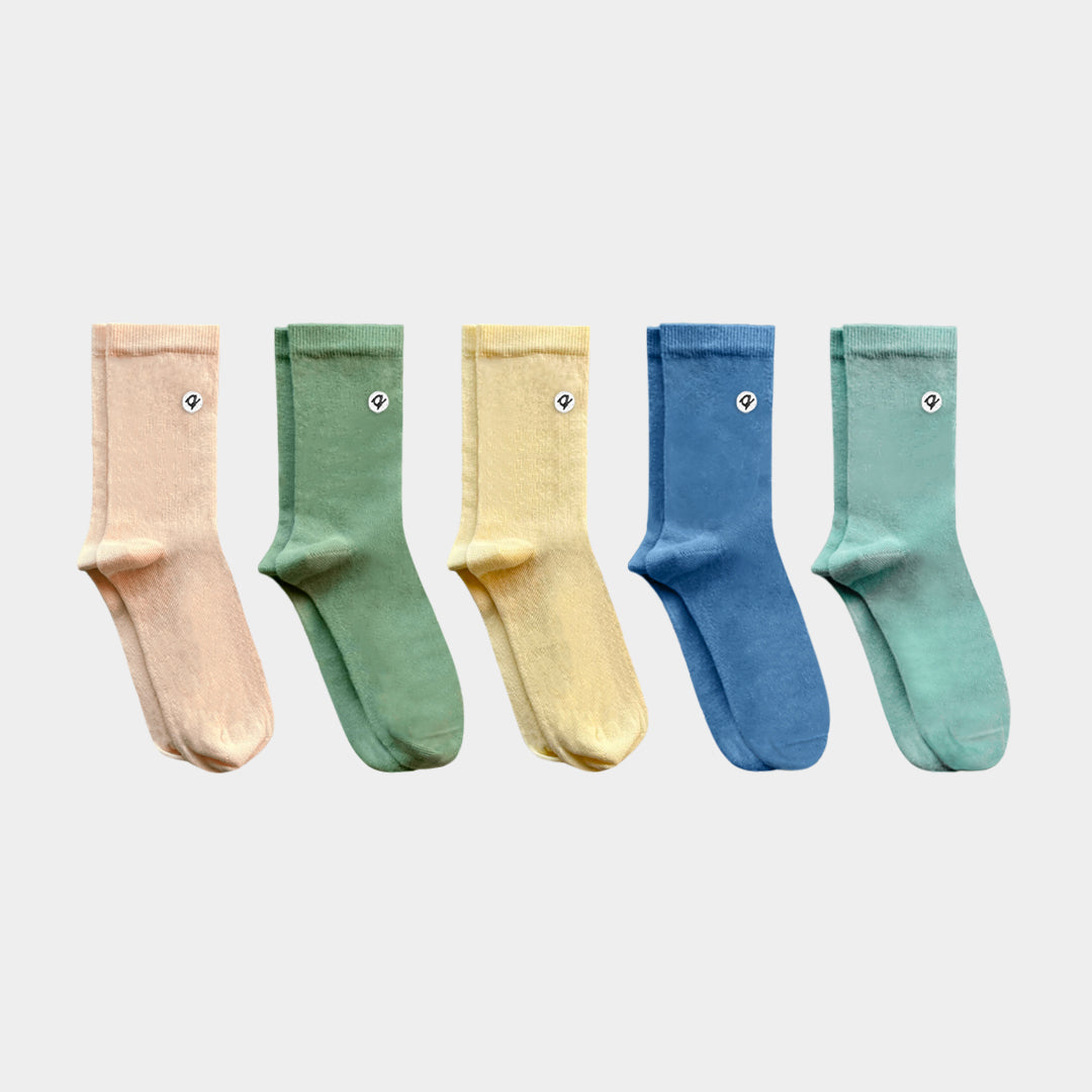 Organic Pastels Adult Socks (5 pairs) - 98% Organic Cotton