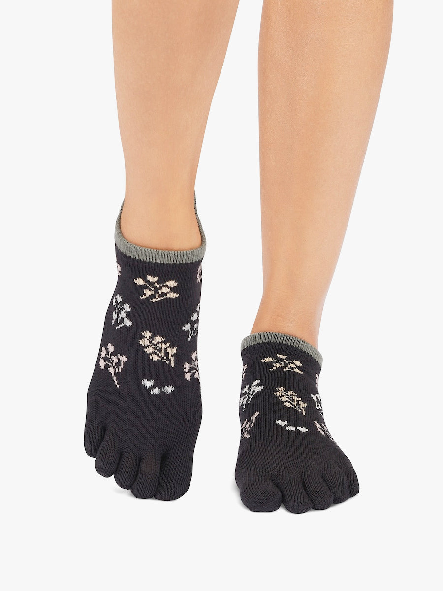 ToeSox Full Toe Low Rise Grip Socks - Petal