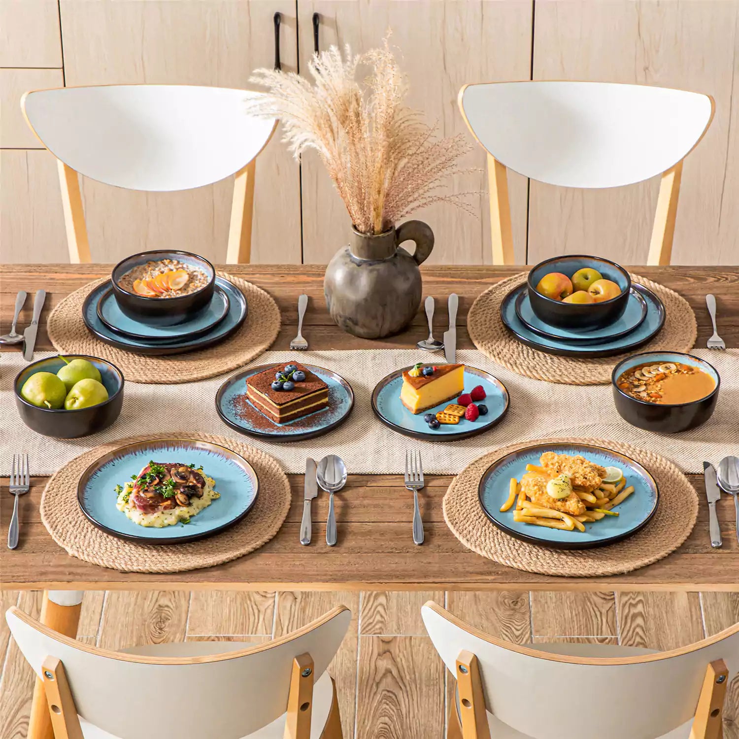 Amber 12 Piece Dinnerware Set