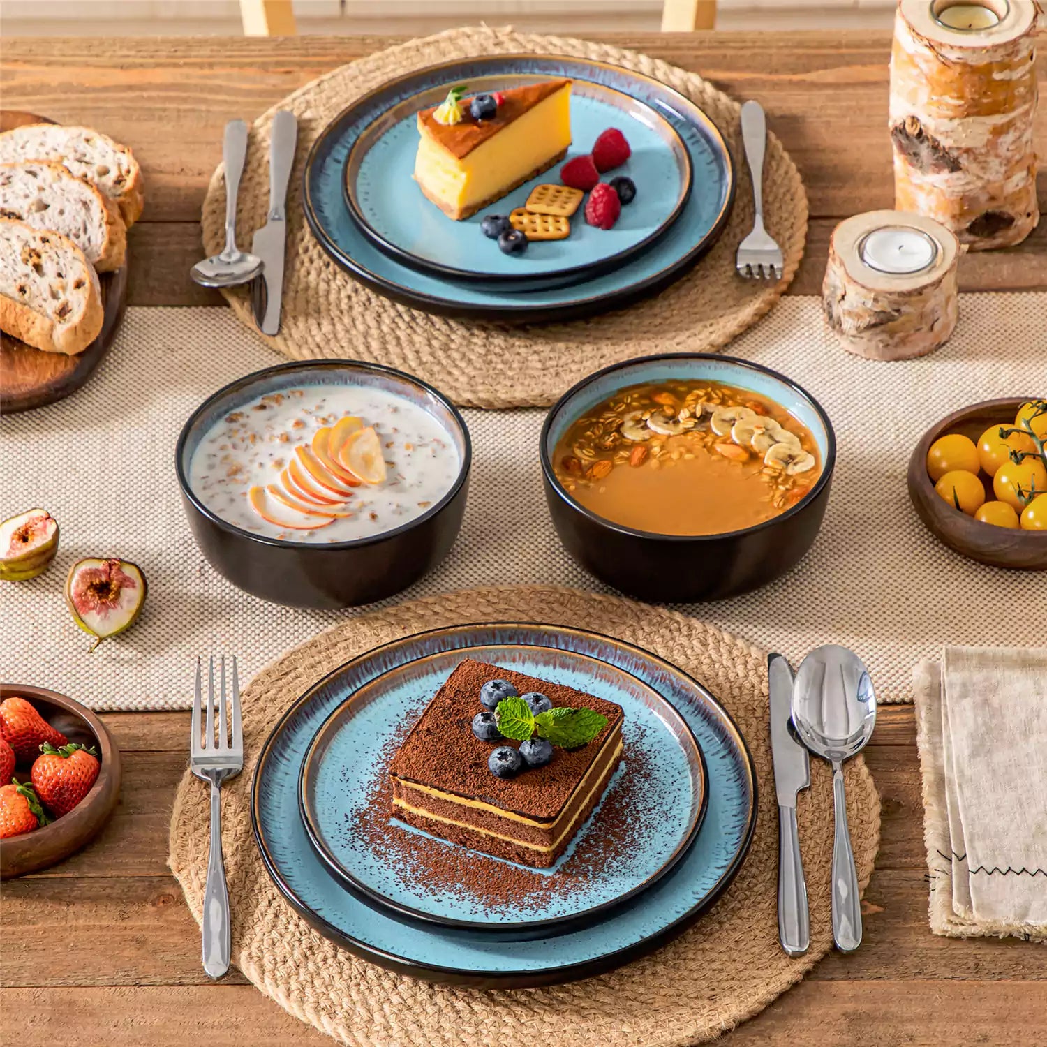 Amber 12 Piece Dinnerware Set