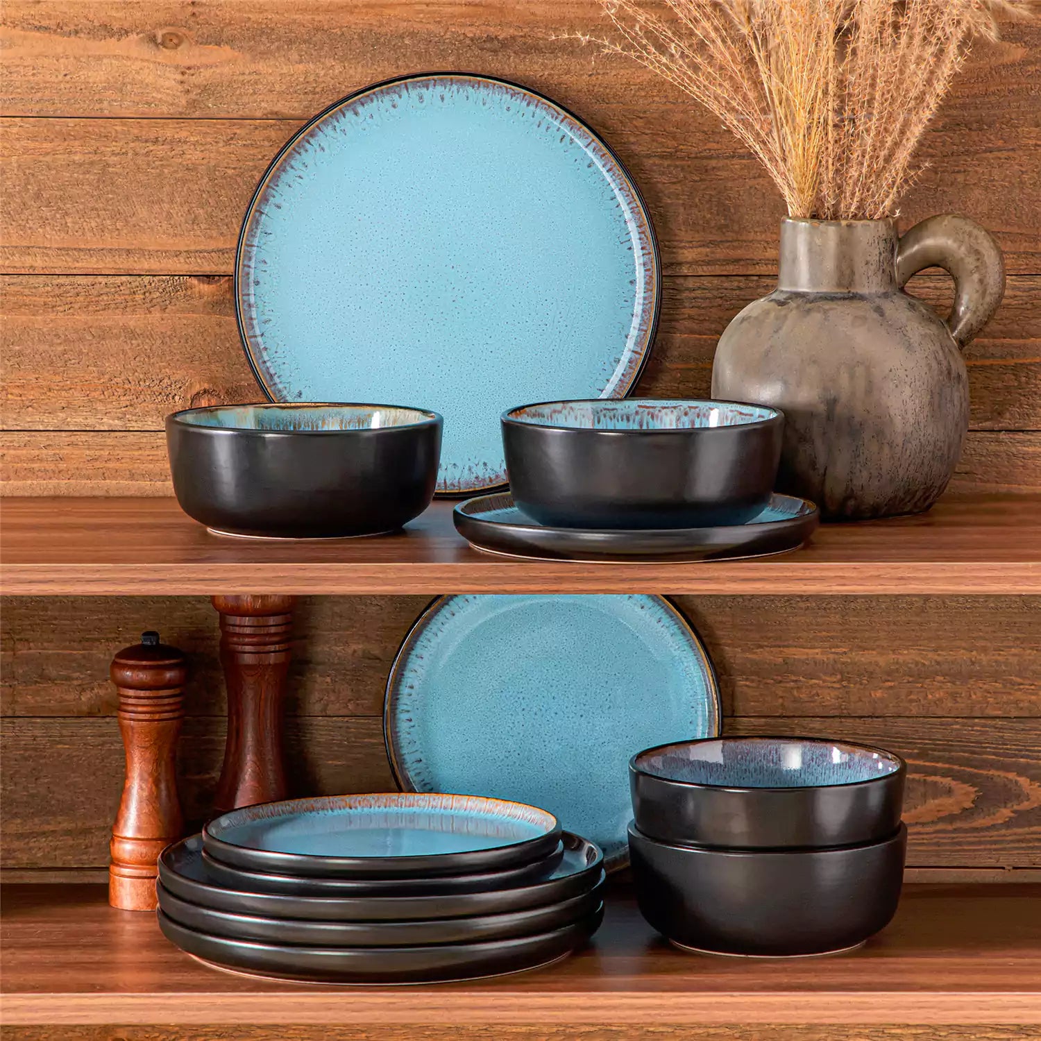 Amber 12 Piece Dinnerware Set