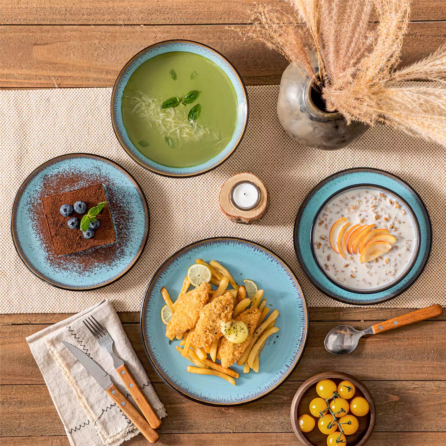 Amber 16 Piece Dinnerware Set