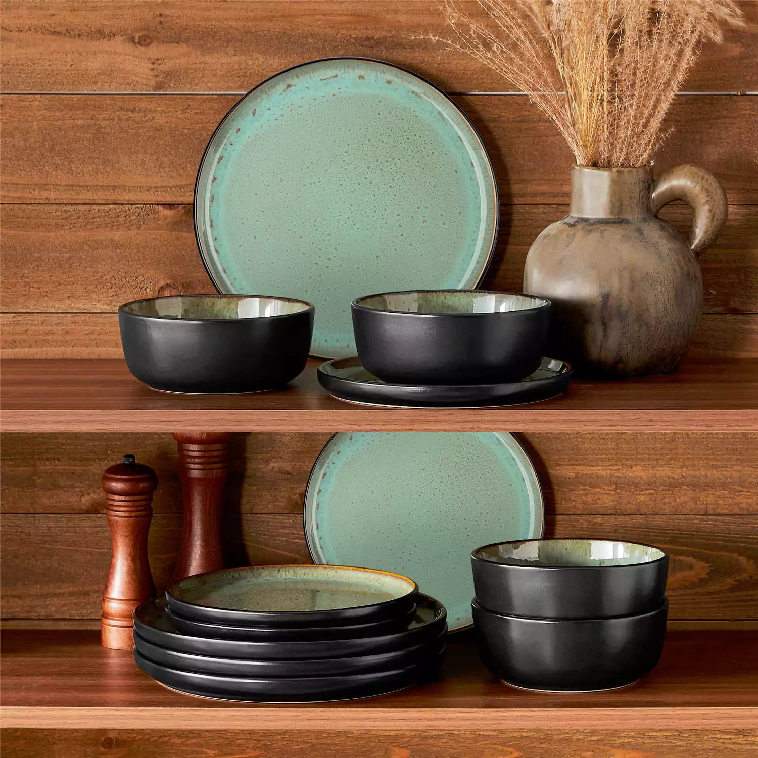 Amber 12 Piece Dinnerware Set