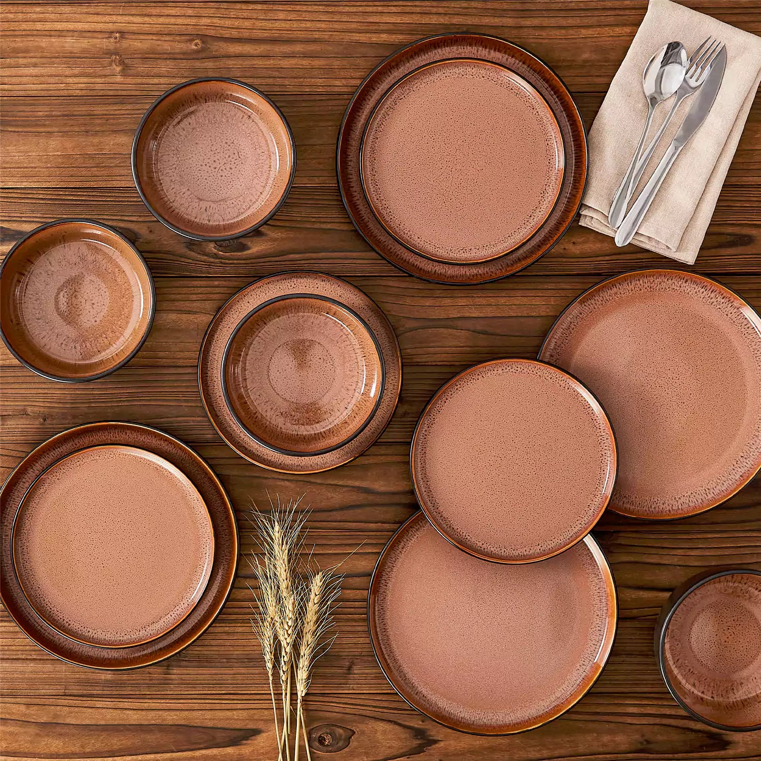 Amber 12 Piece Dinnerware Set