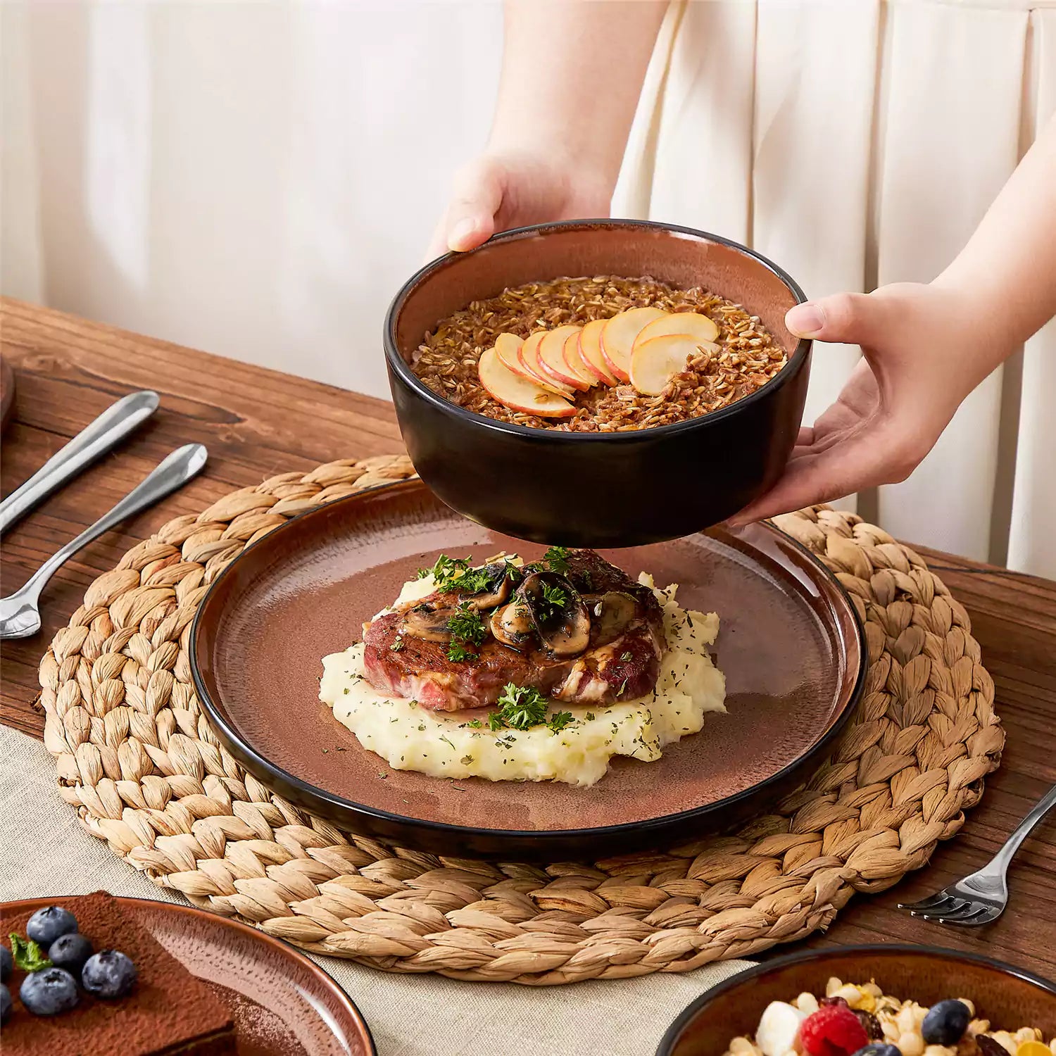 Amber 12 Piece Dinnerware Set