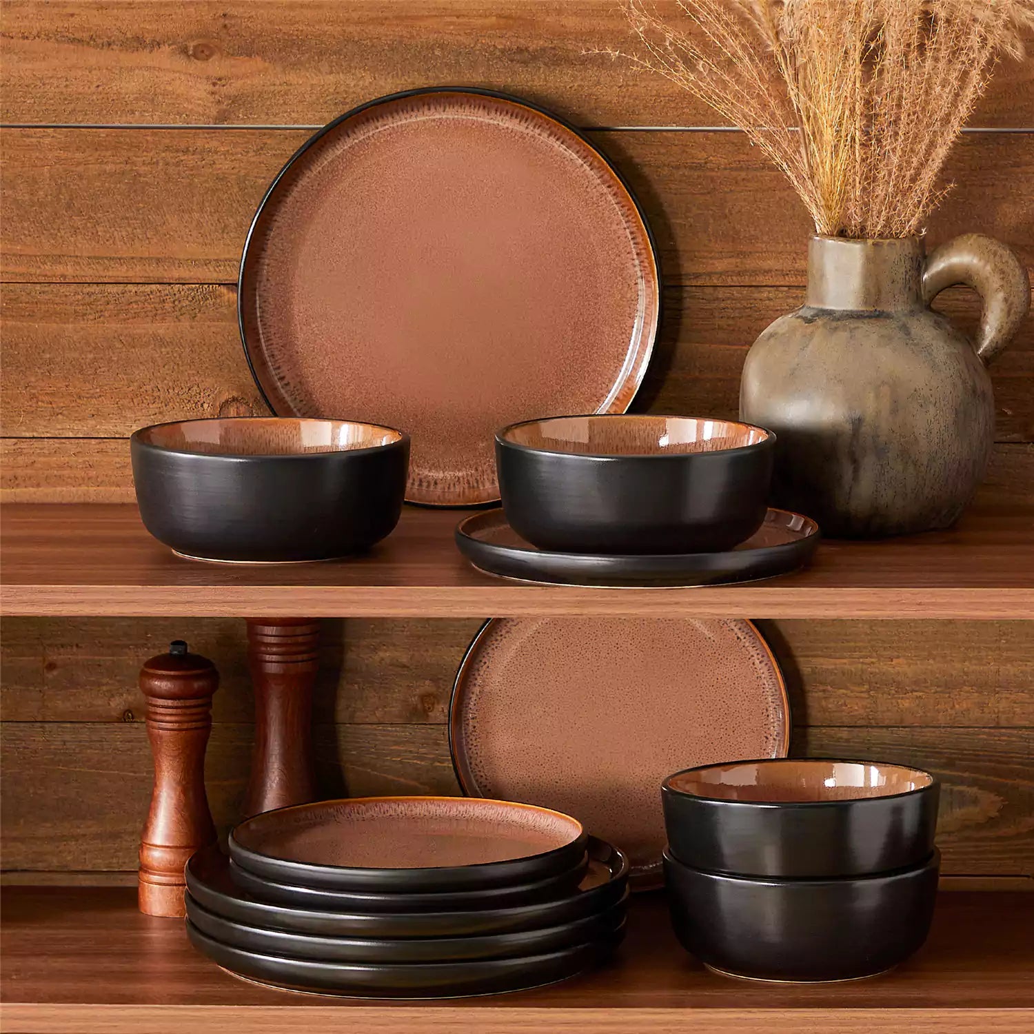 Amber 12 Piece Dinnerware Set