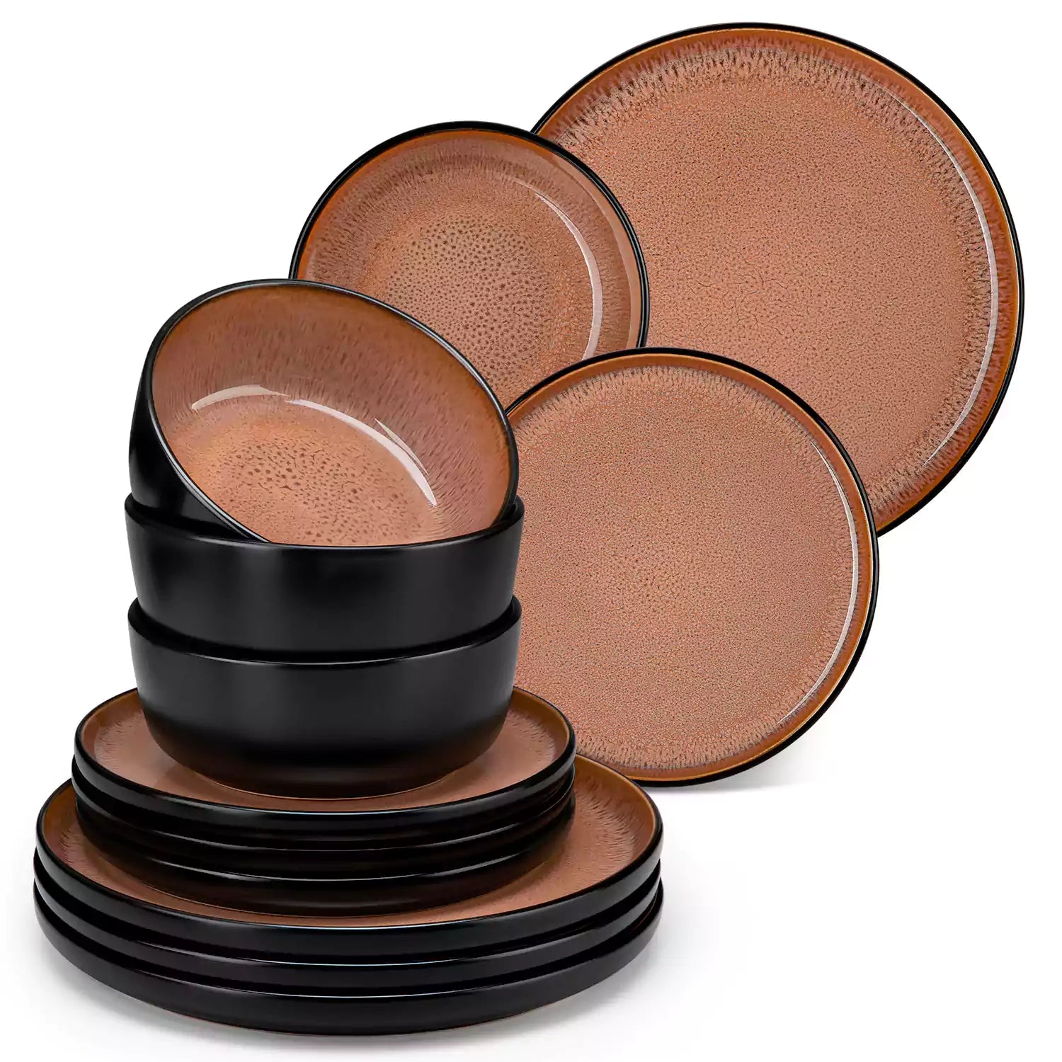 Amber 12 Piece Dinnerware Set