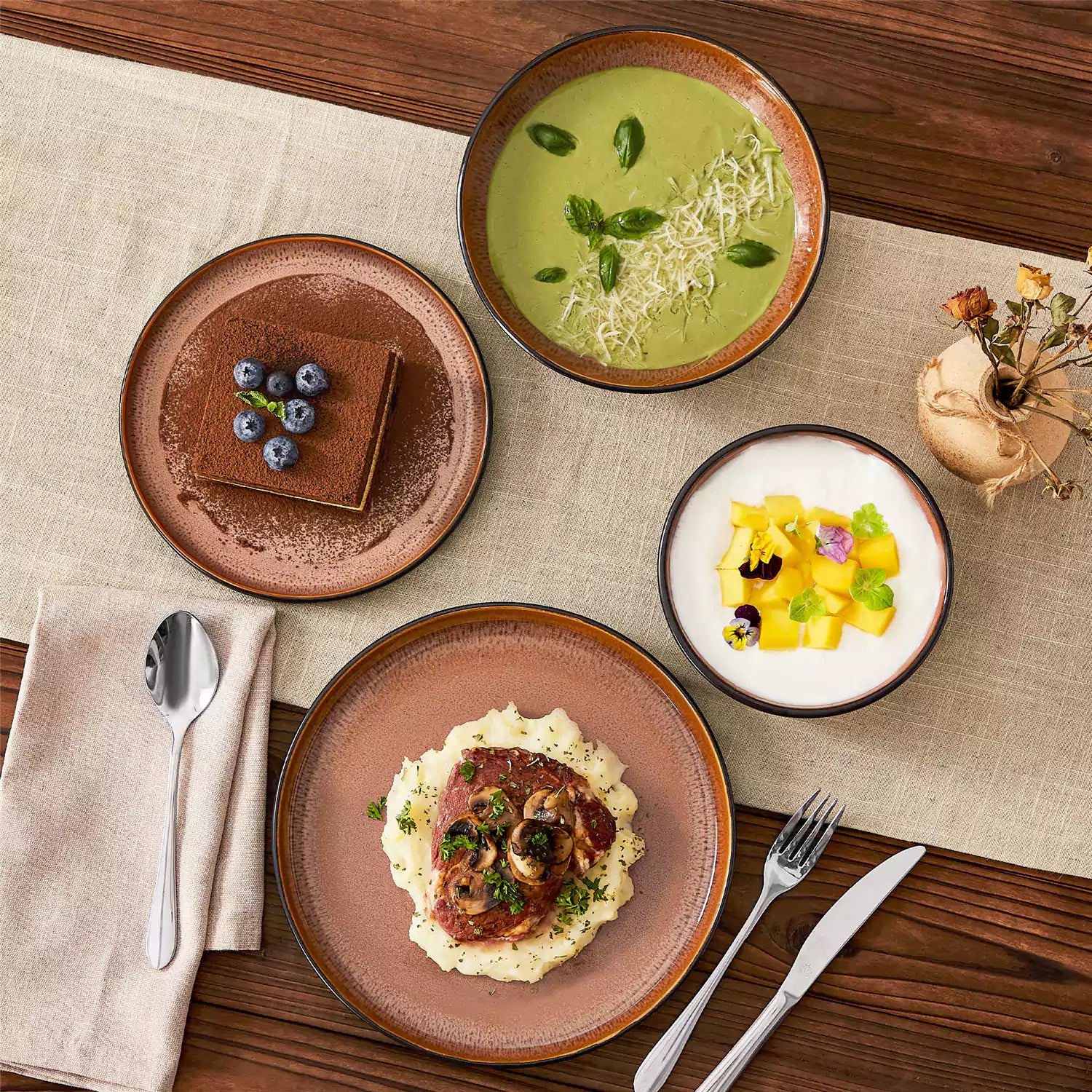 Amber 16 Piece Dinnerware Set