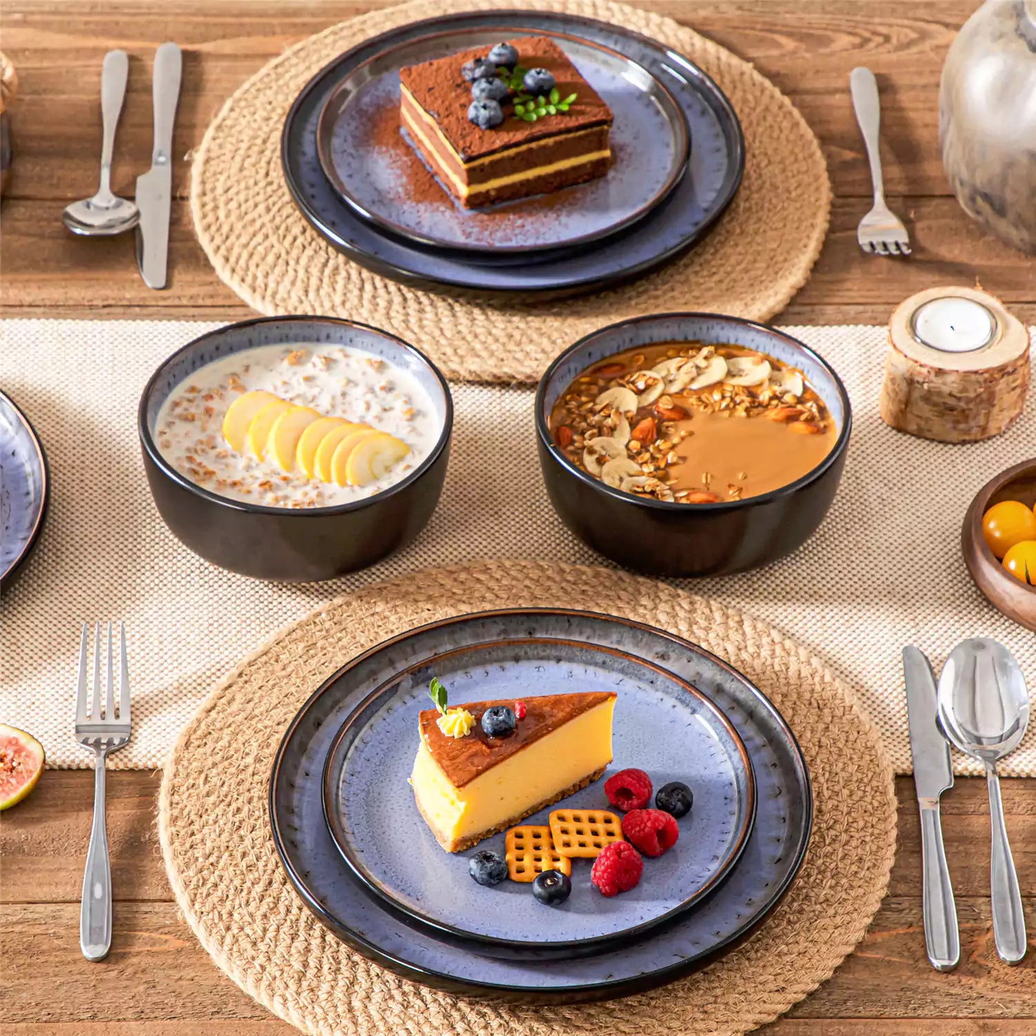 Amber 12 Piece Dinnerware Set