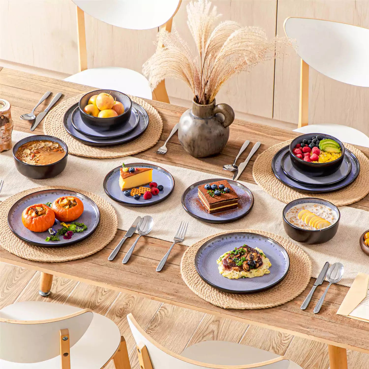 Amber 12 Piece Dinnerware Set