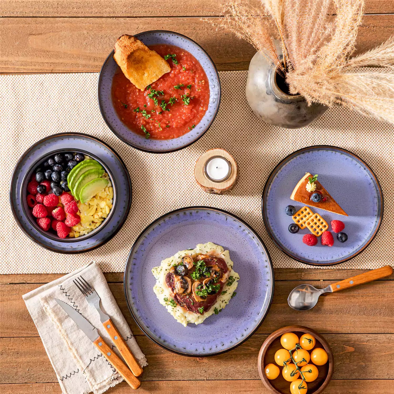 Amber 16 Piece Dinnerware Set