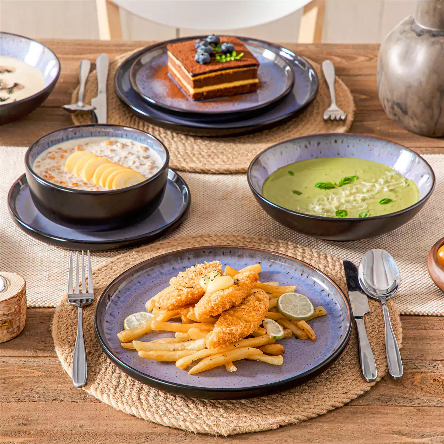 Amber 16 Piece Dinnerware Set