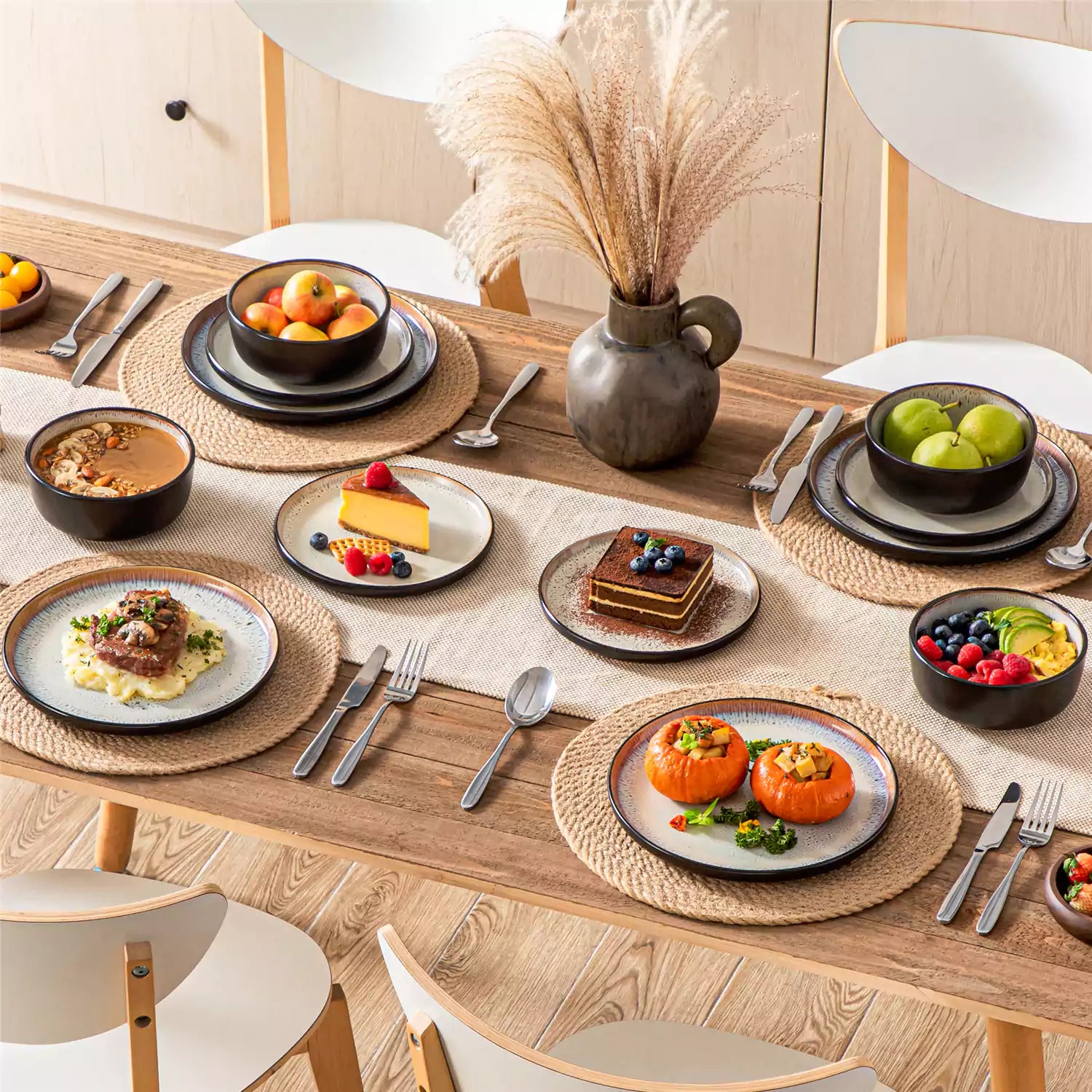Amber 12 Piece Dinnerware Set