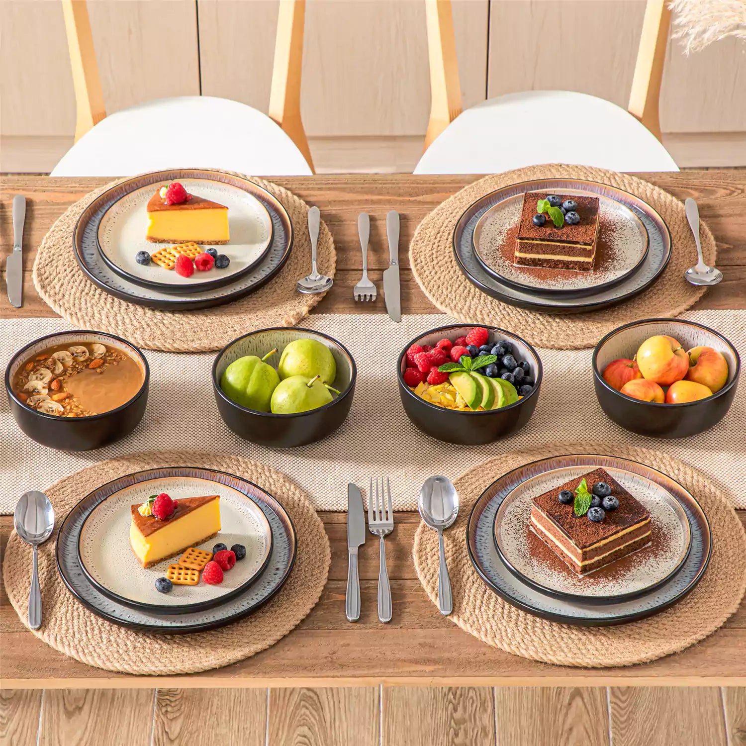 Amber 12 Piece Dinnerware Set