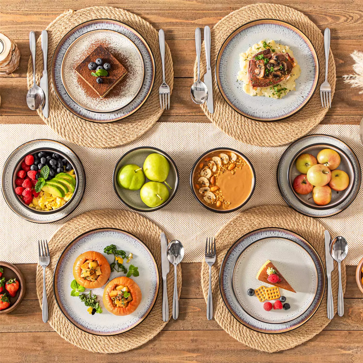 Amber 12 Piece Dinnerware Set