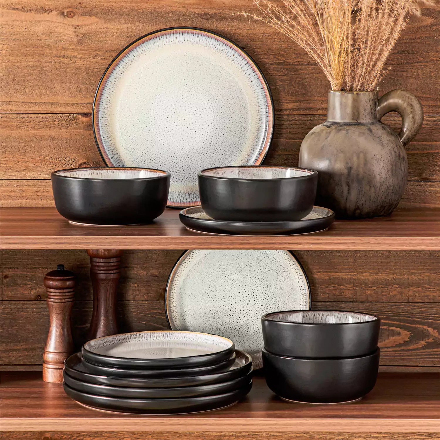 Amber 12 Piece Dinnerware Set