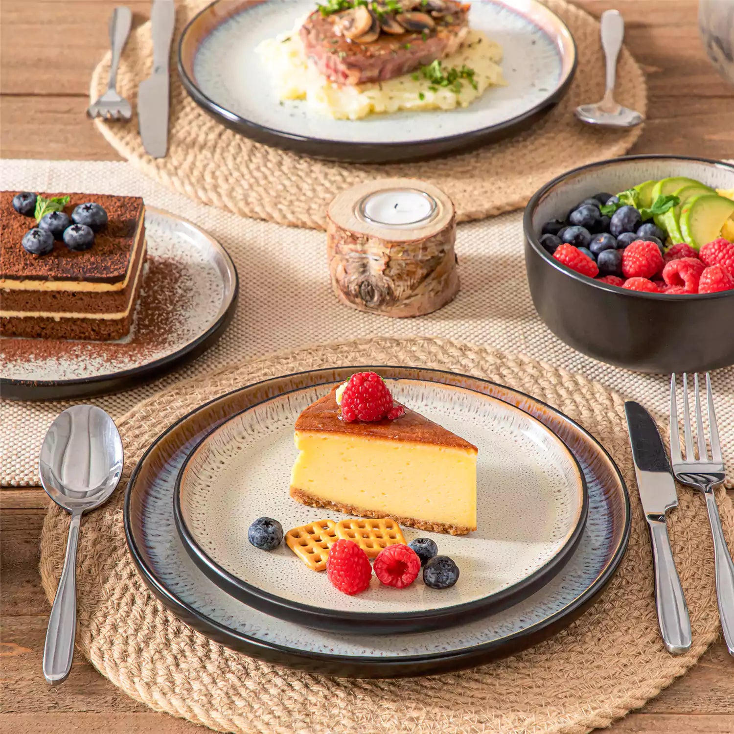 Amber 12 Piece Dinnerware Set