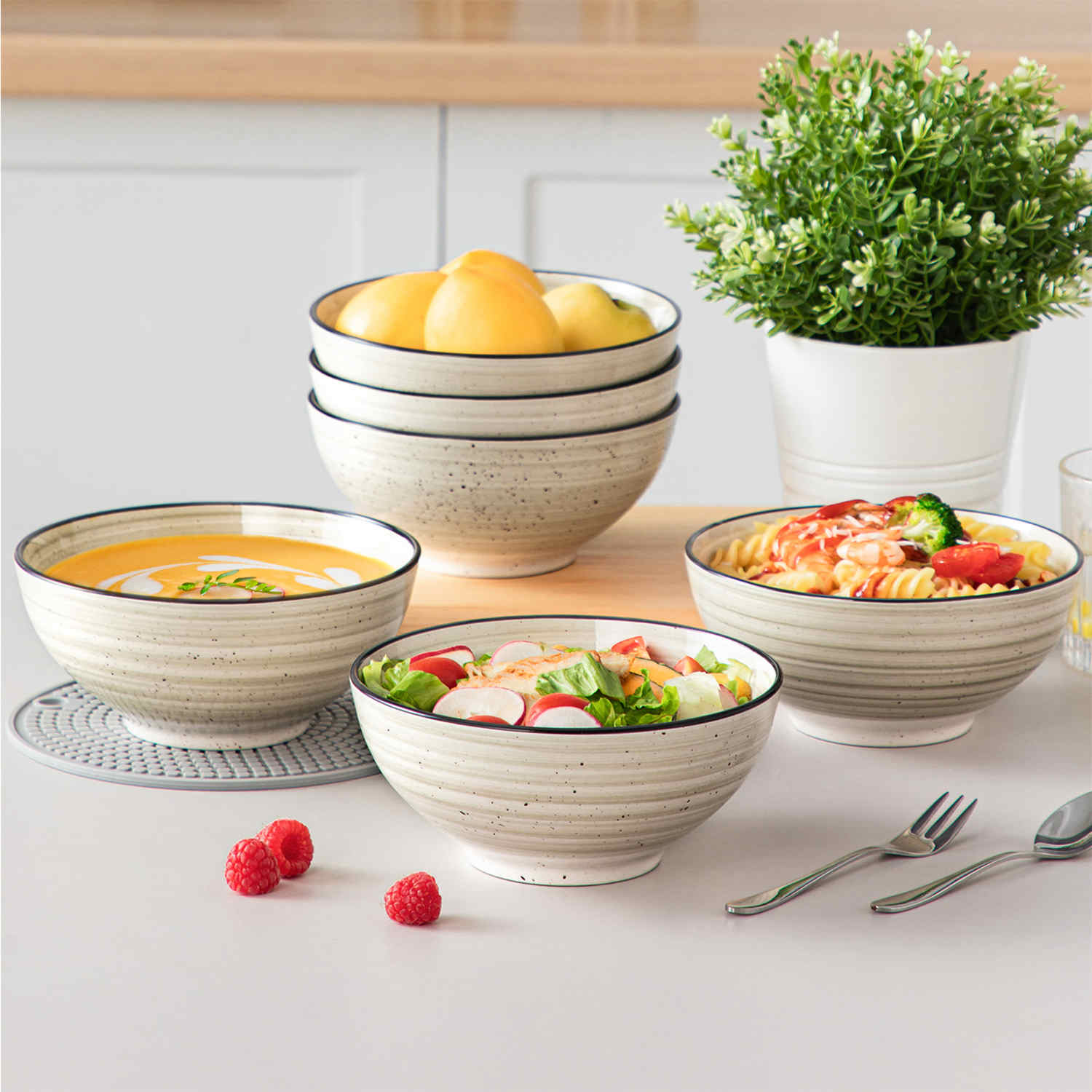 Bonbon Large Cereal Bowls Set of 6