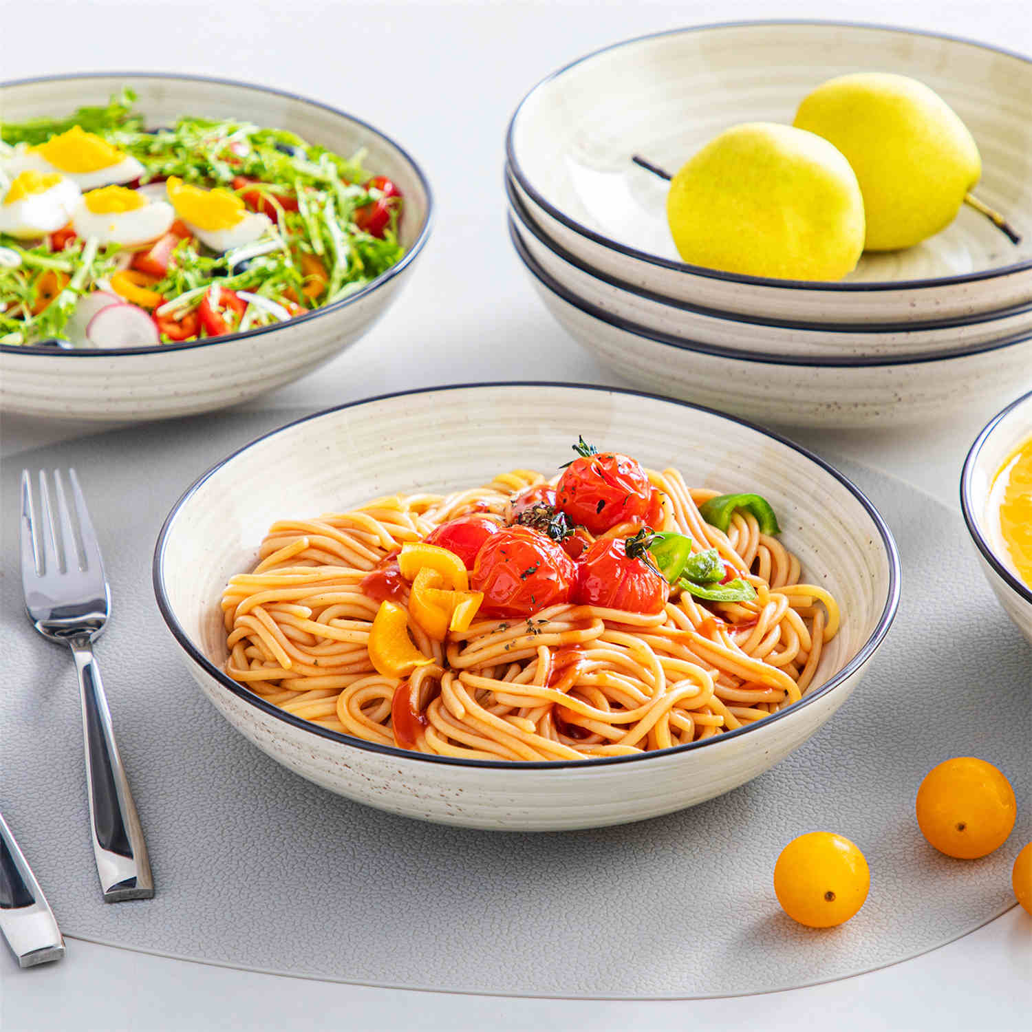 Bonbon Double-Sided Pasta Bowls Set of 6