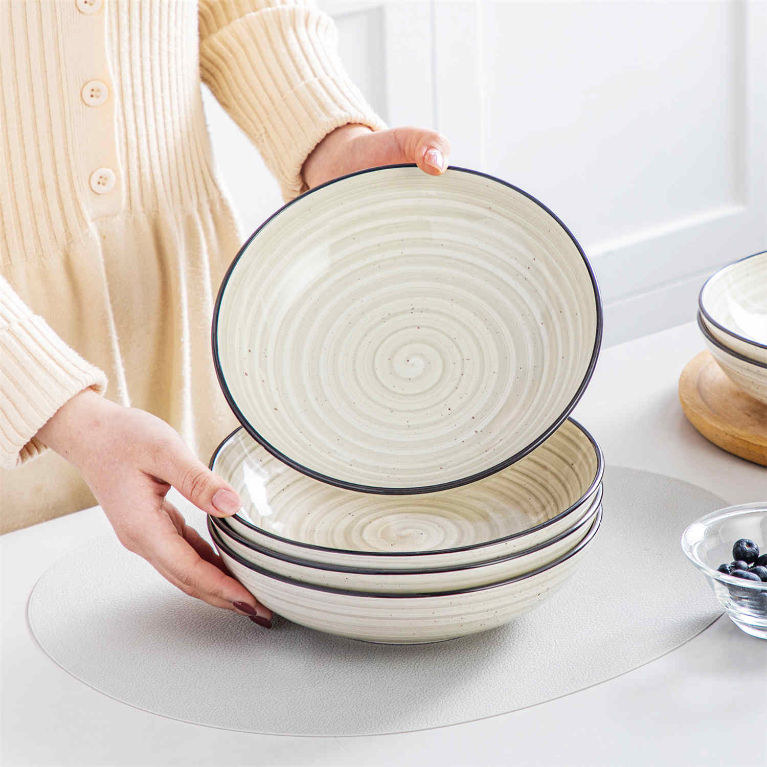 Bonbon Double-Sided Pasta Bowls Set of 6