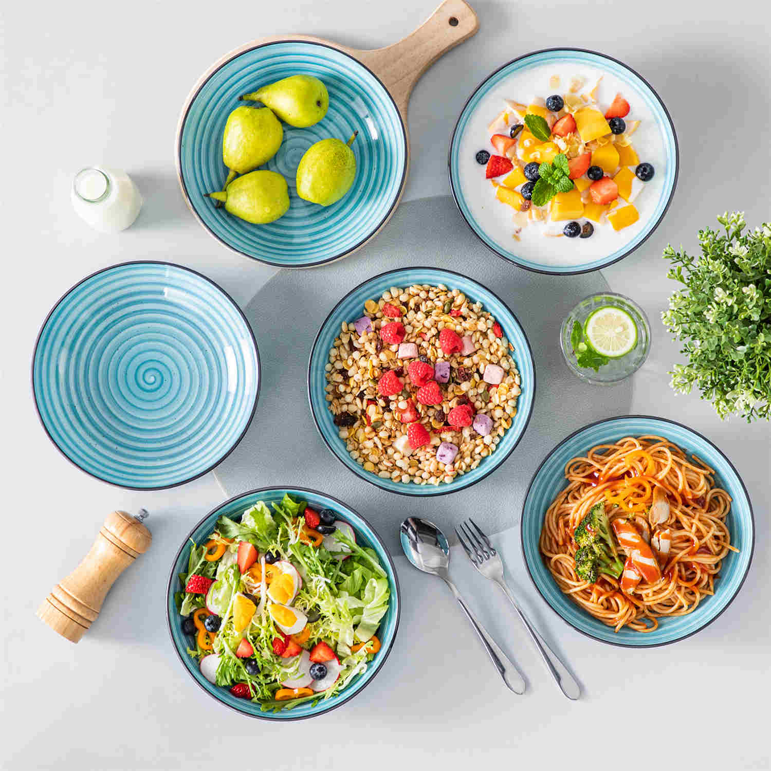 Bonbon Double-Sided Pasta Bowls Set of 6