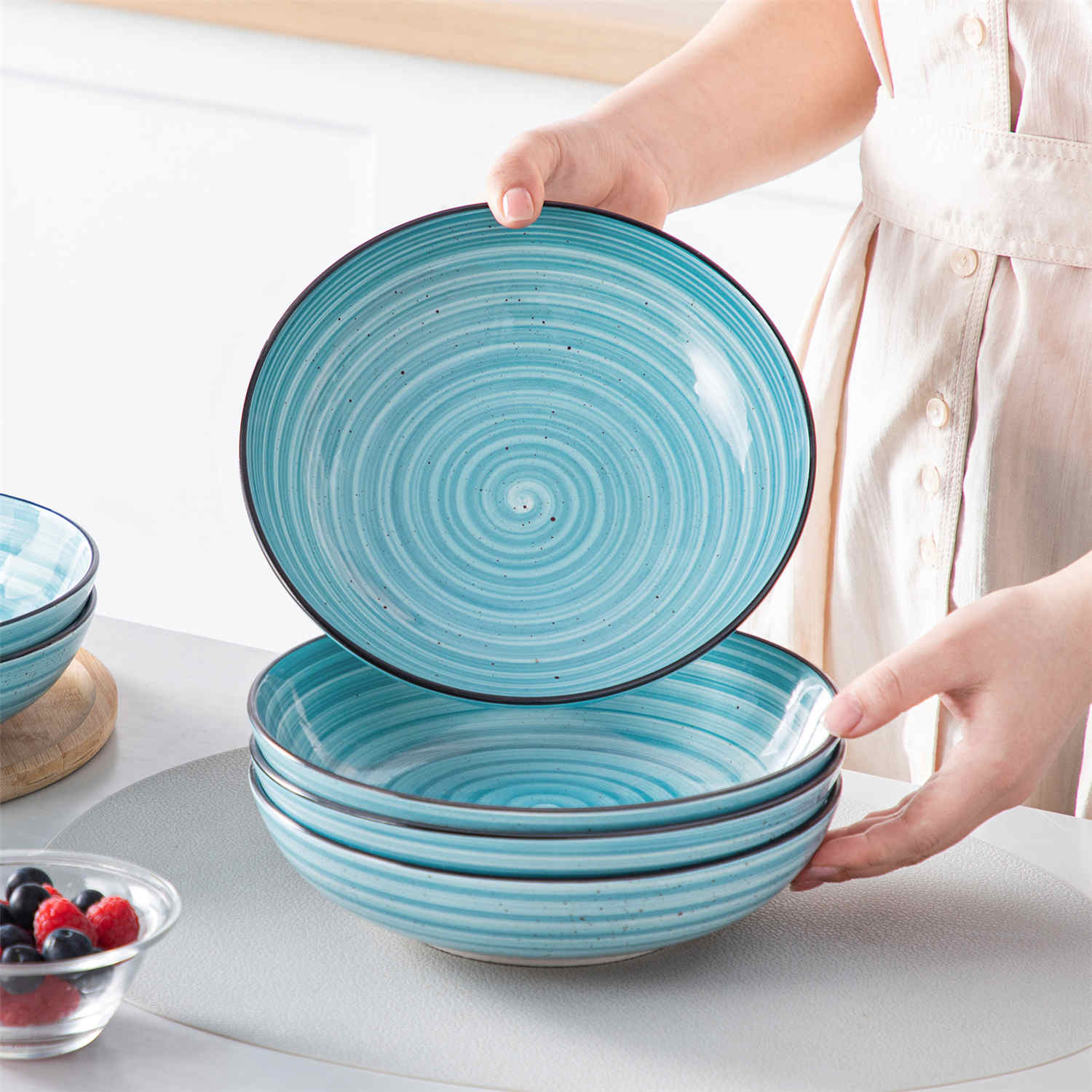 Bonbon Double-Sided Pasta Bowls Set of 6